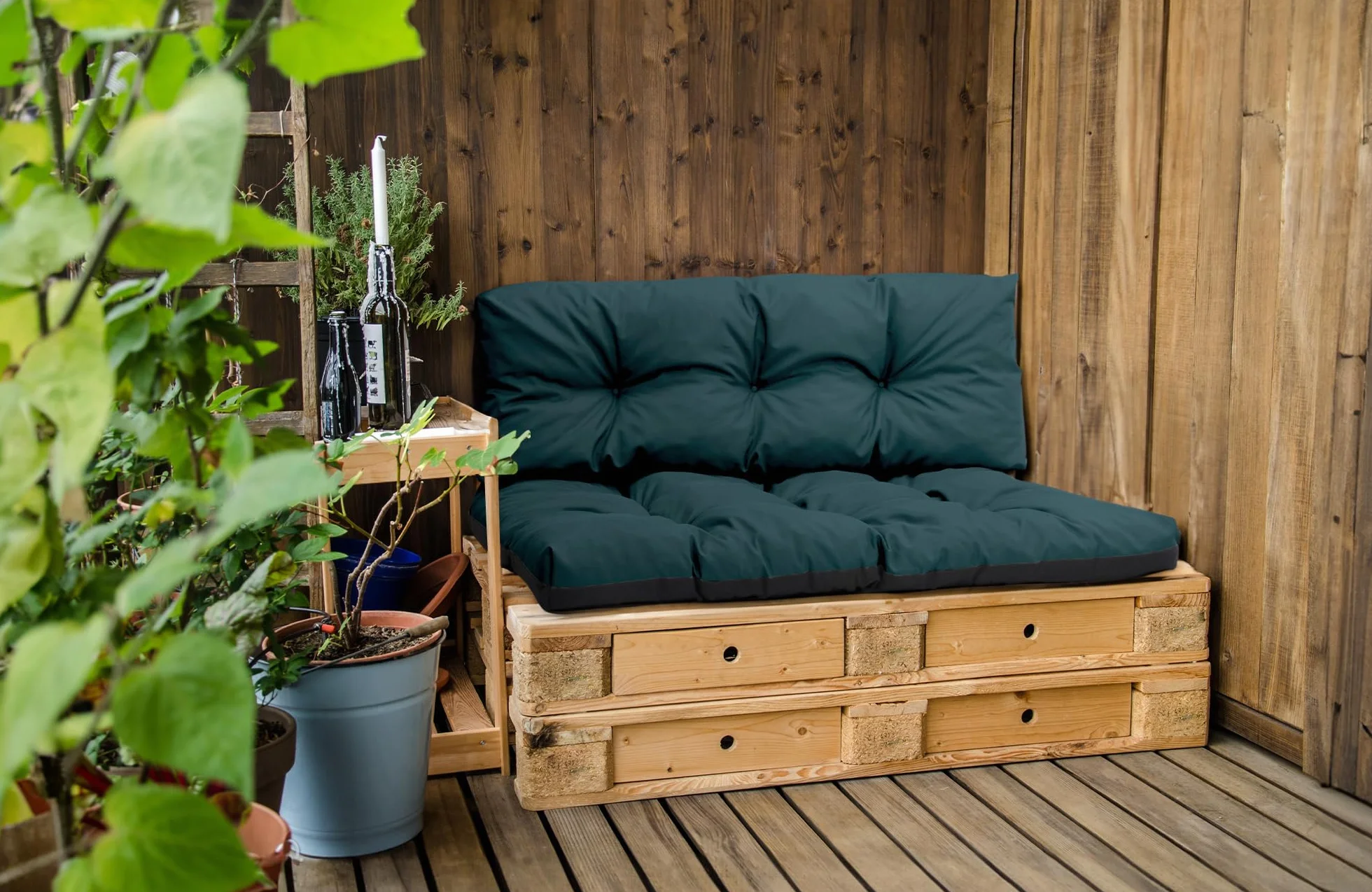 Cuscini per pallet esterno 120x80 cm Verde