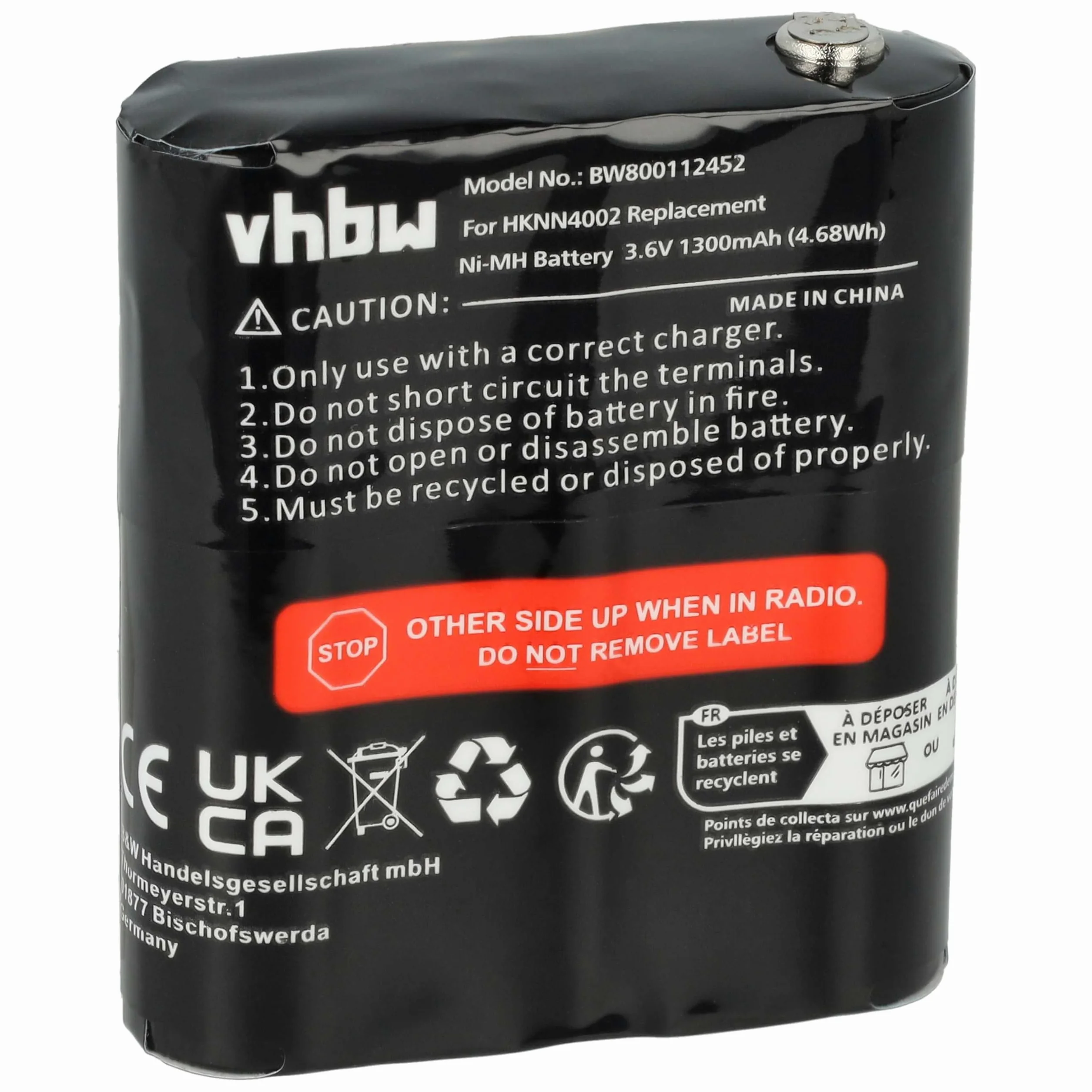 vhbw bateria NiMH 1300mAh 3,6V do Motorola Talkabout T5412 T5422 T5532 T5622 T62 radio