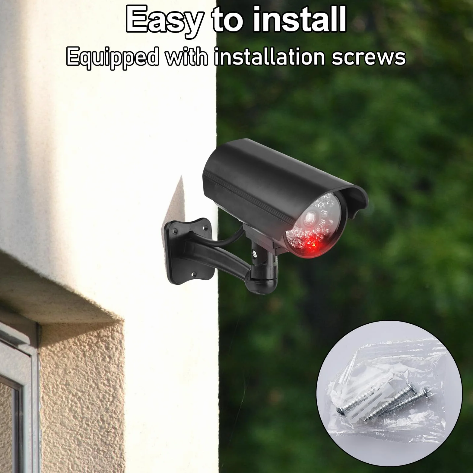 GAOUTO 4 Pezzi Telecamera Finta CCTV con LED Lampeggiante Esterna per Casa