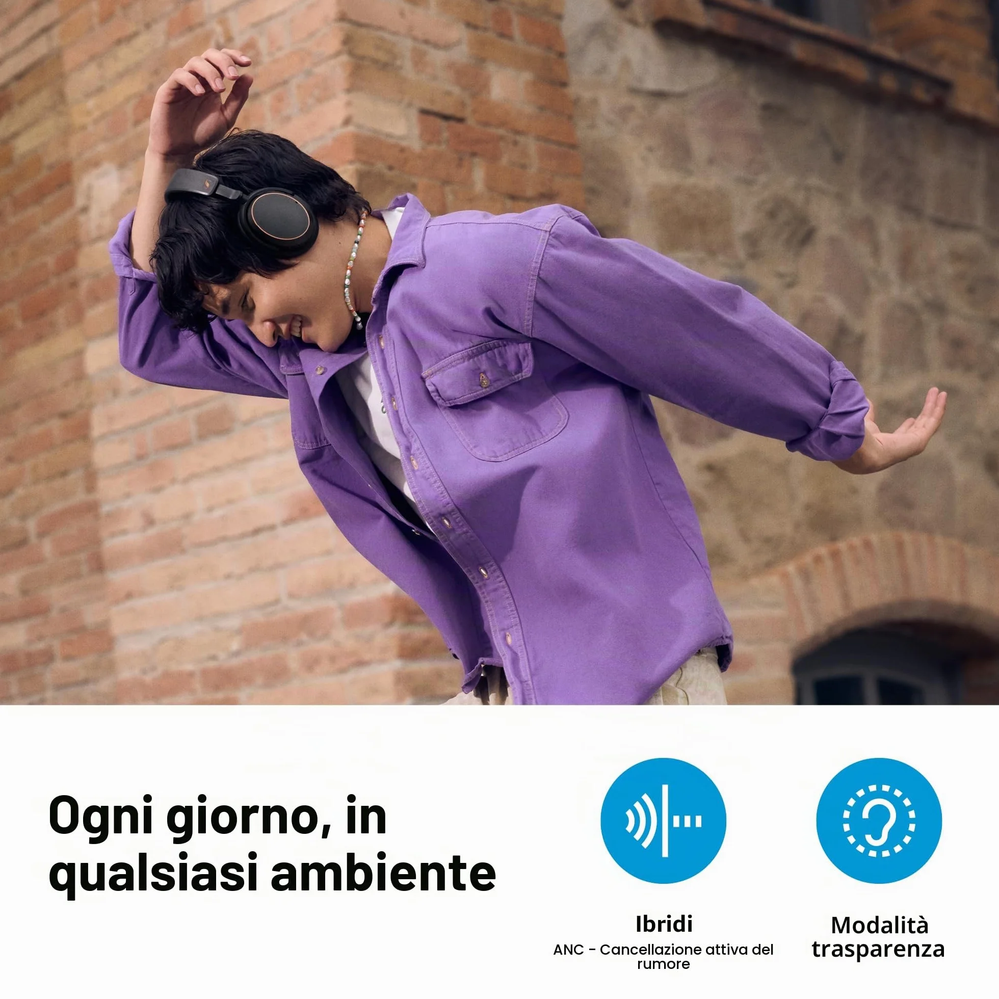 Sennheiser ACCENTUM Wireless Special Edition Cuffie Bluetooth ANC ibrido 50 ore autonomia Nero Rame