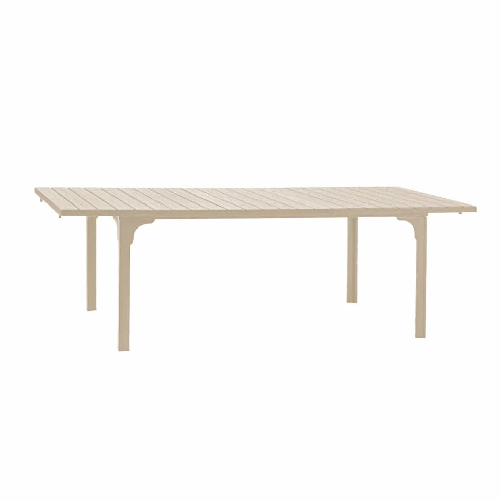 Totò Piccinni Tavolo rettangolare CILE allungabile 180/240x90x76h struttura in metallo piano in polietilene effetto legno per giardino ideale per 6 o 10 persone (Tortora)
