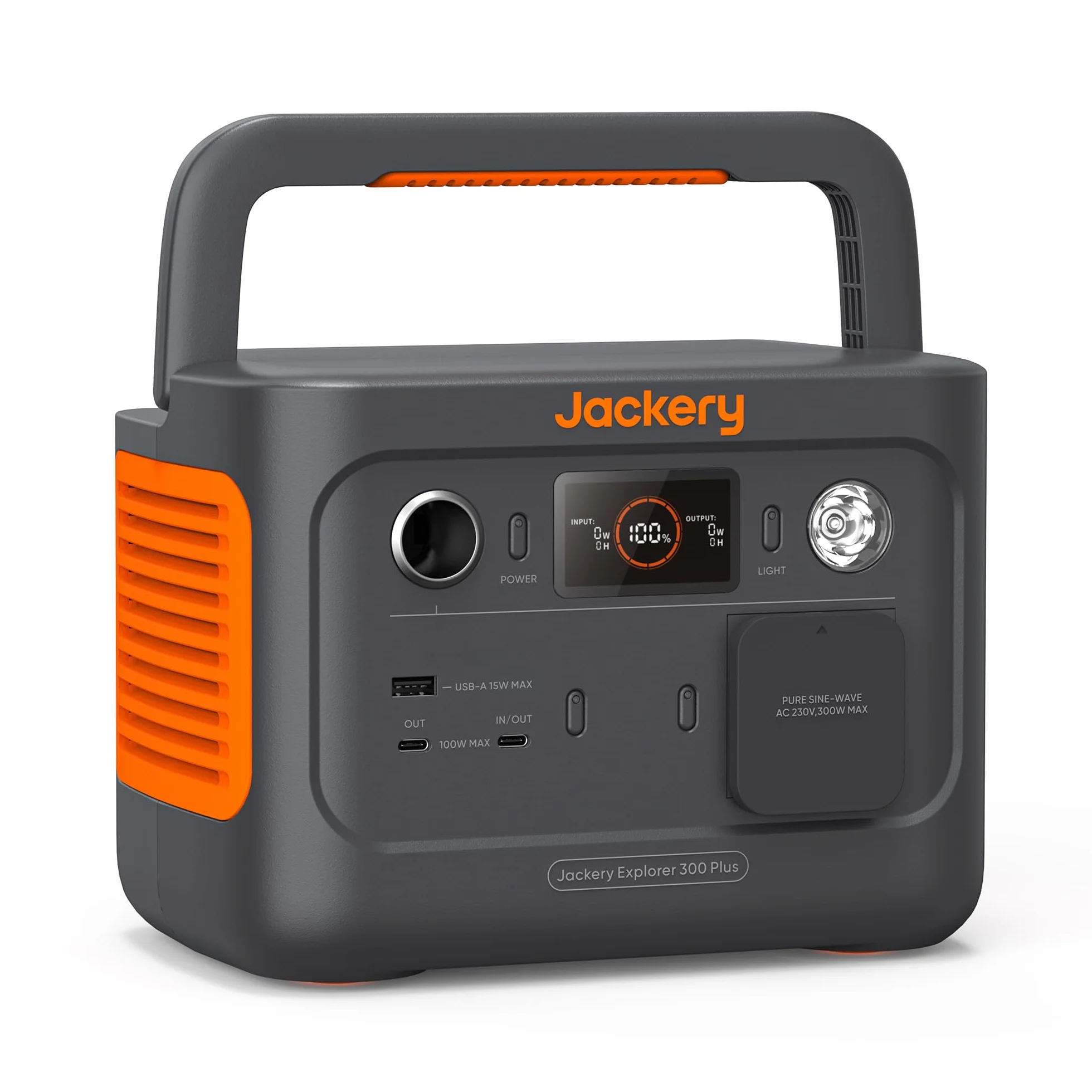 Jackery Centrale Elettrica Portatile Explorer 300 Plus 256Wh con LiFeP04, fino a 300W di potenza, per alimentazione di emergenza/campeggio/caravan/a casa