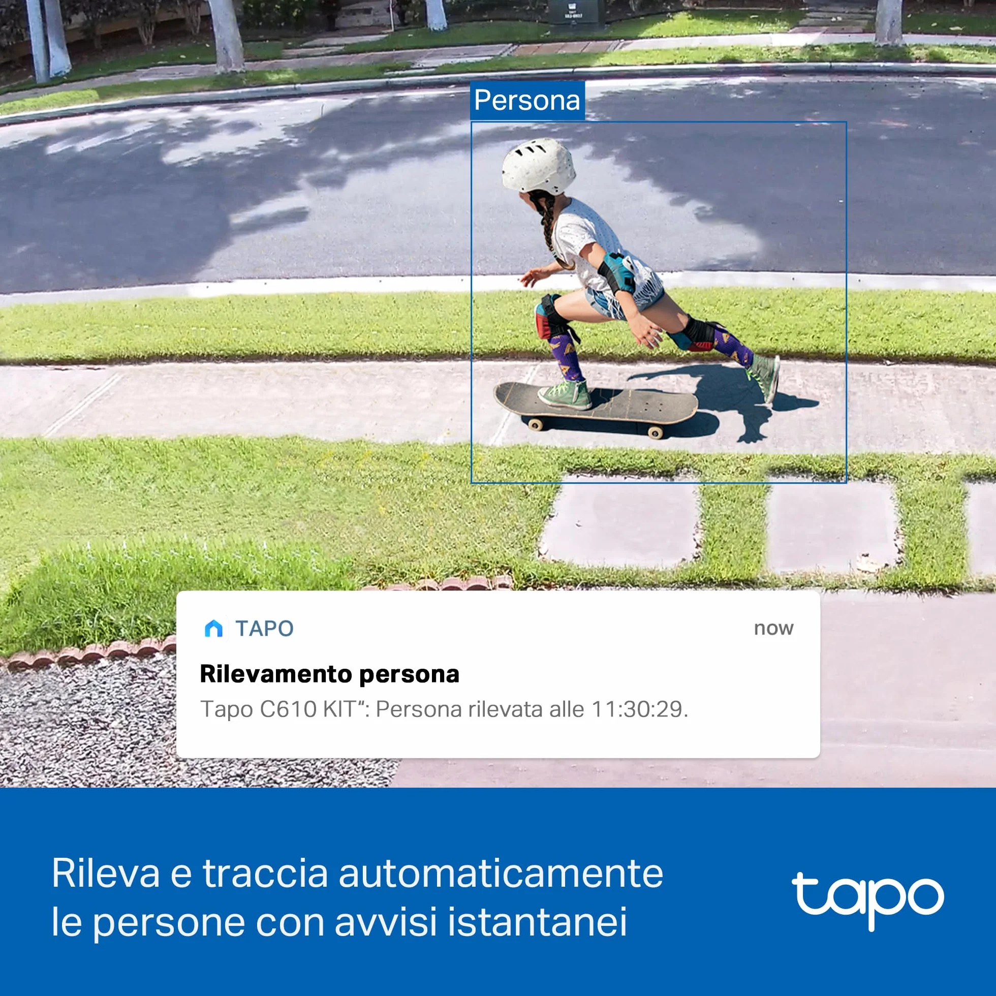 Tapo C610 KIT 2K 3MP Telecamera Wifi Esterno Senza Fili Pannello Solare 360° PTZ Videocamera Sorveglianza Batteria 6700mAh Rilevamento Umano Visione Notturna Colori Tracciamento AI IP65