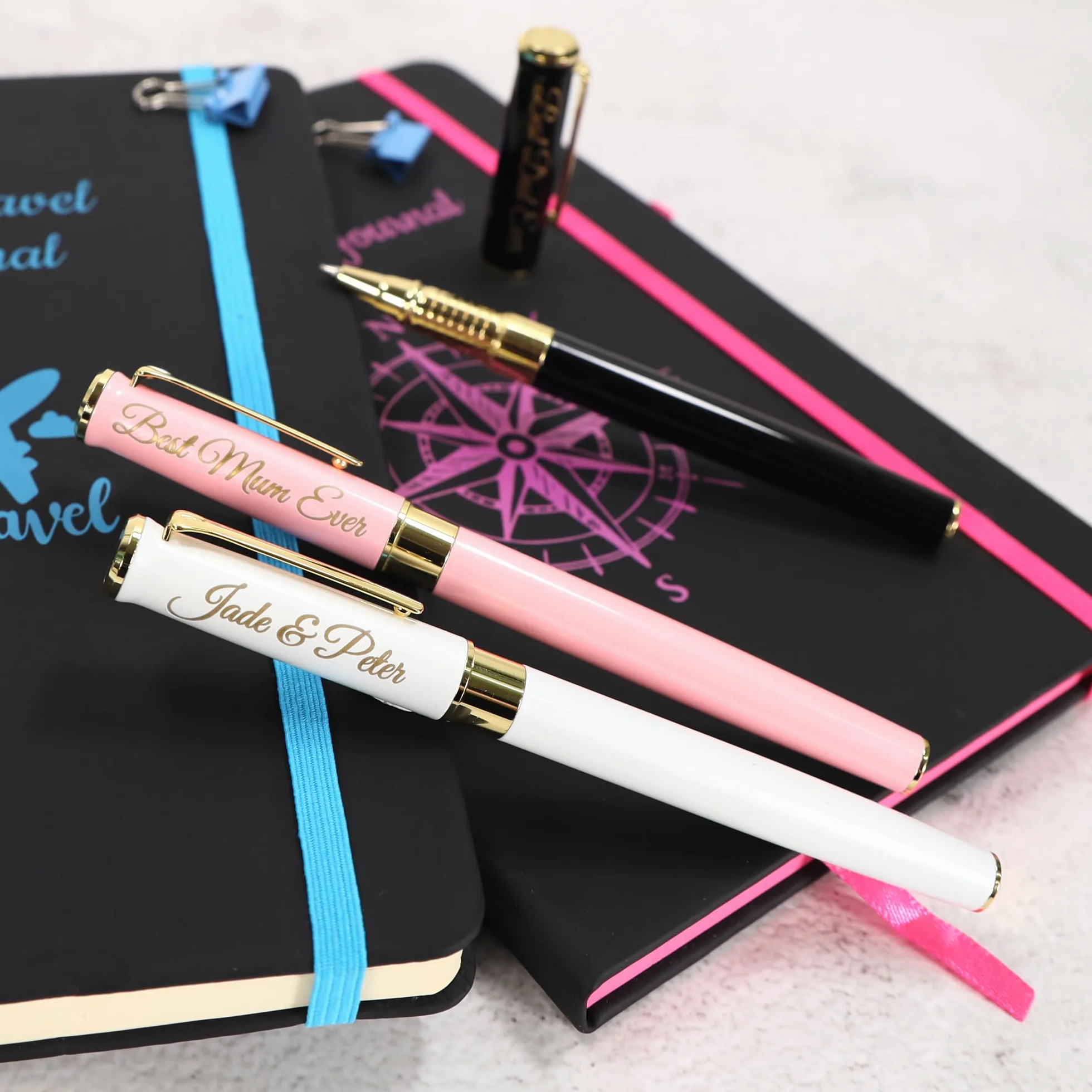 Penna personalizzata in metallo Premium con confezione regalo | Incisione laser - Bianco