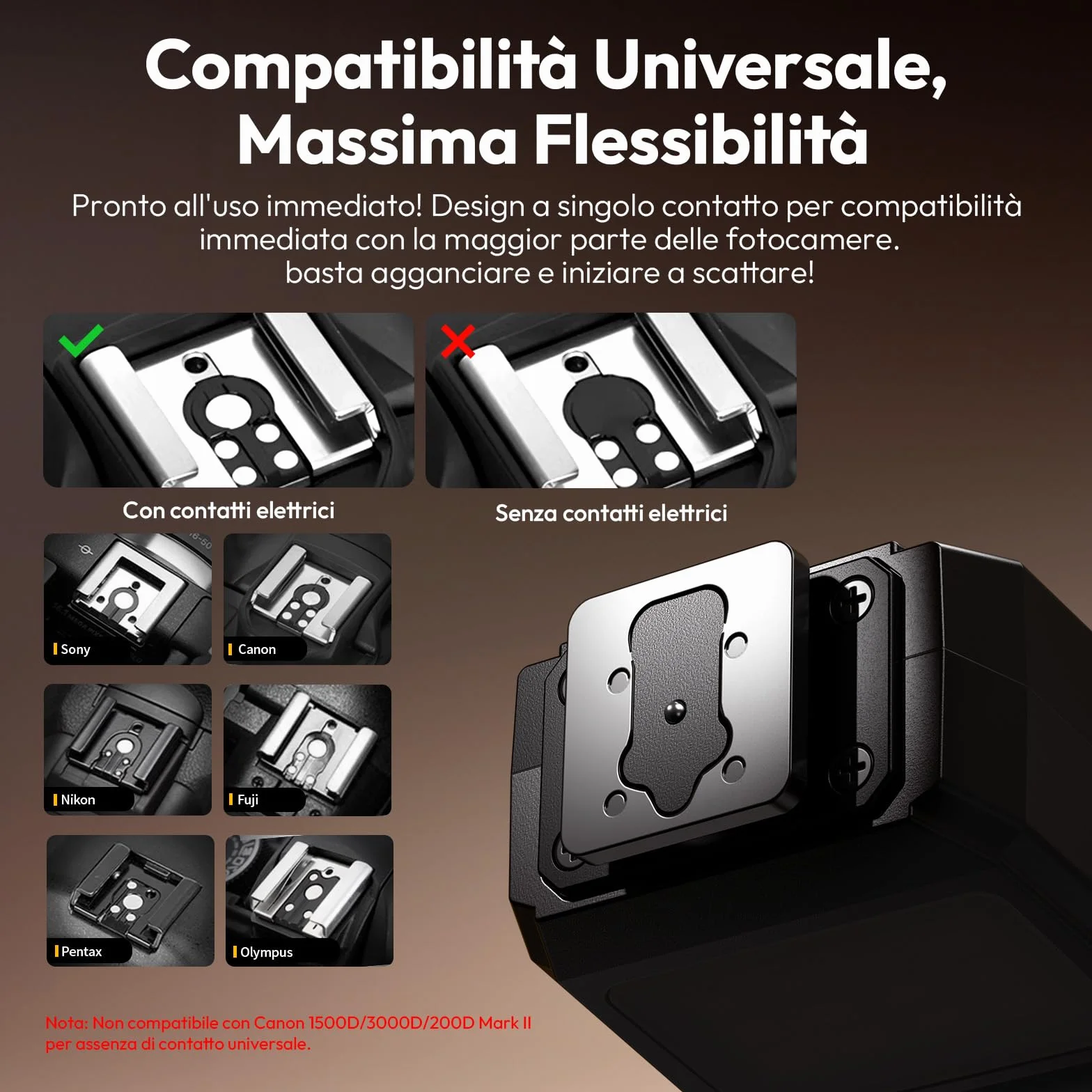 ULANZI SL03 Mini flash Speedlite GN8 6500K Angolo 90° regolabile per fotocamera