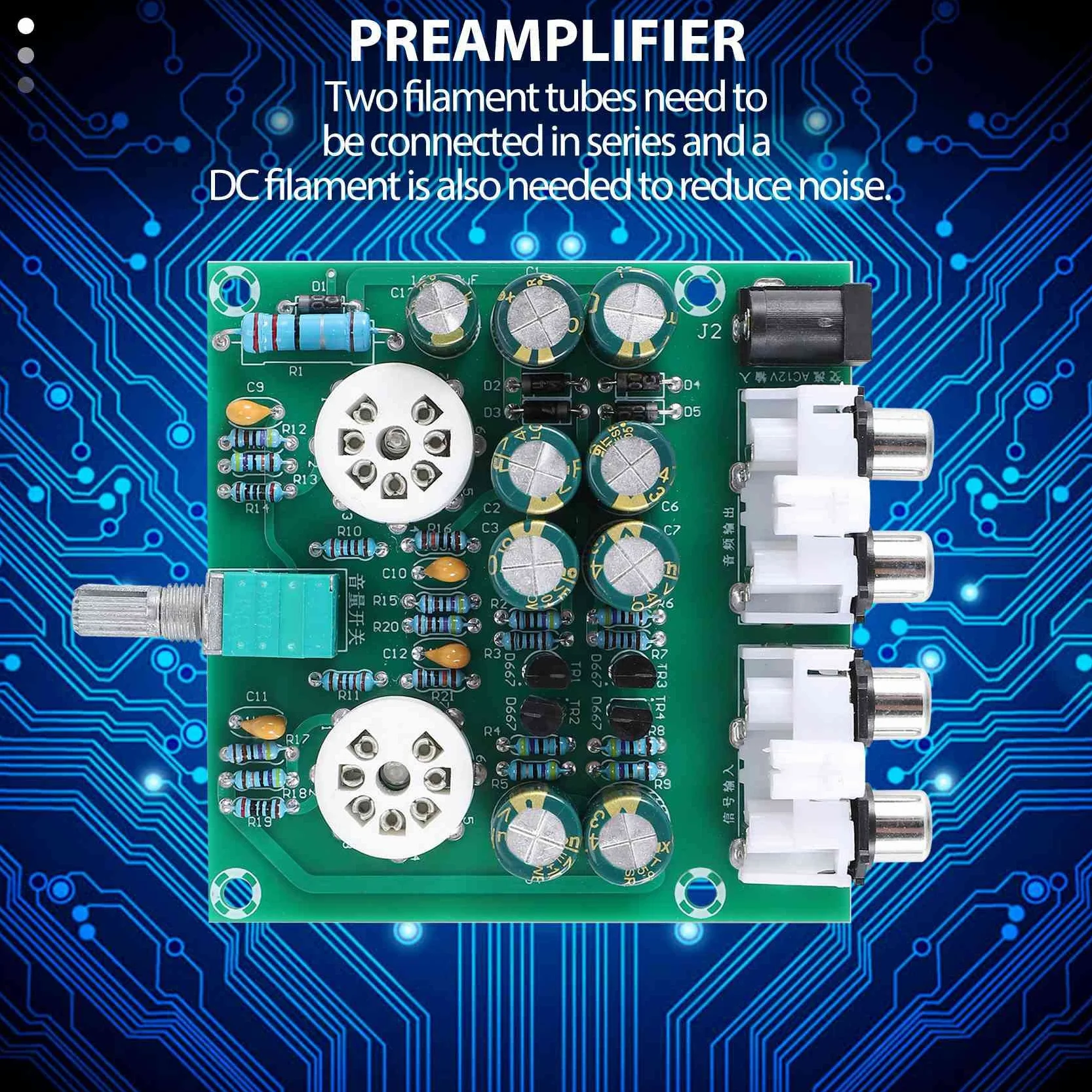 6J1 Preamplificatore Valvolare Amplificatore per Cuffie Buffer Kit DIY con Guscio Trasparente