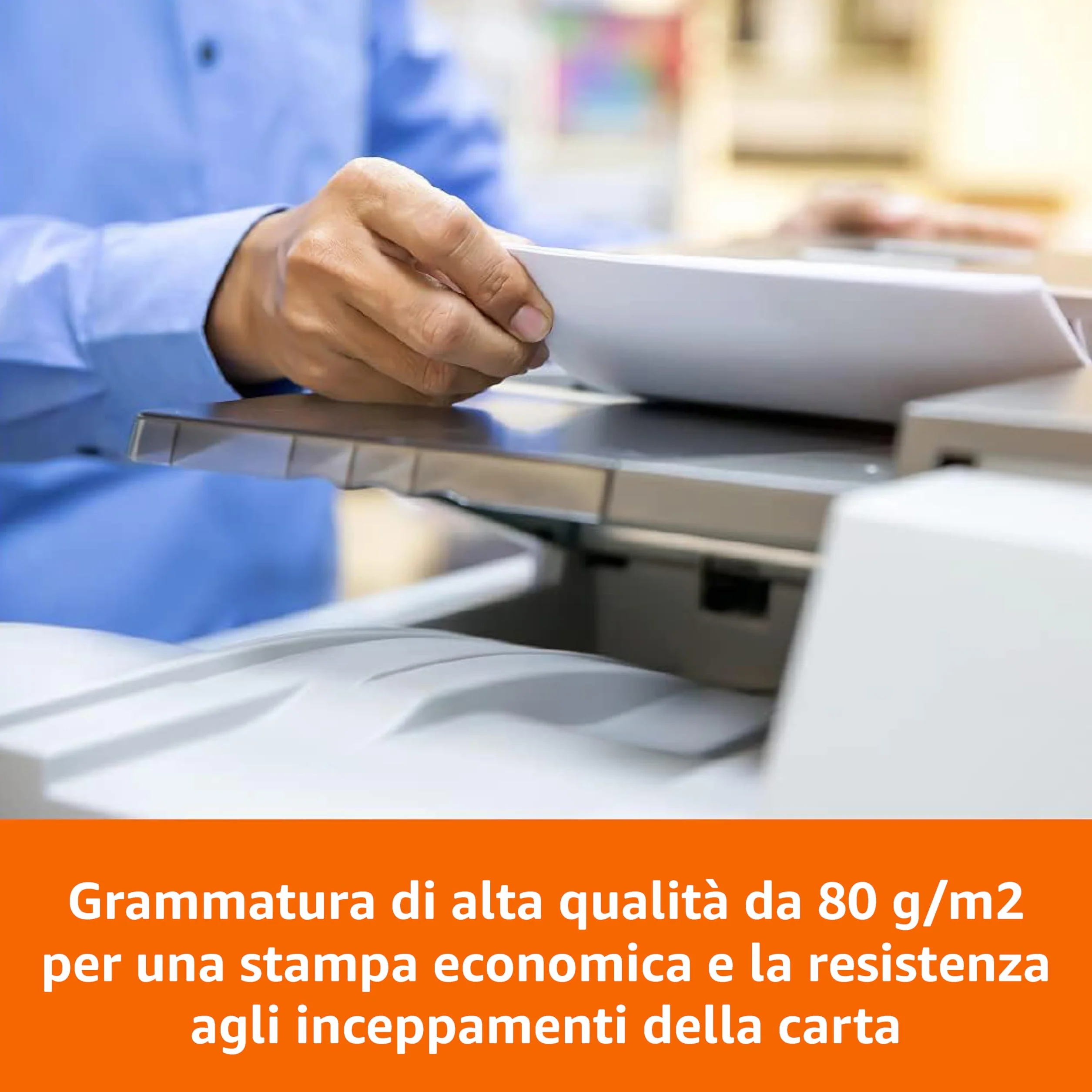 Amazon Basics Carta da stampa multiuso A4 80gsm, 2500 unità, Bianco