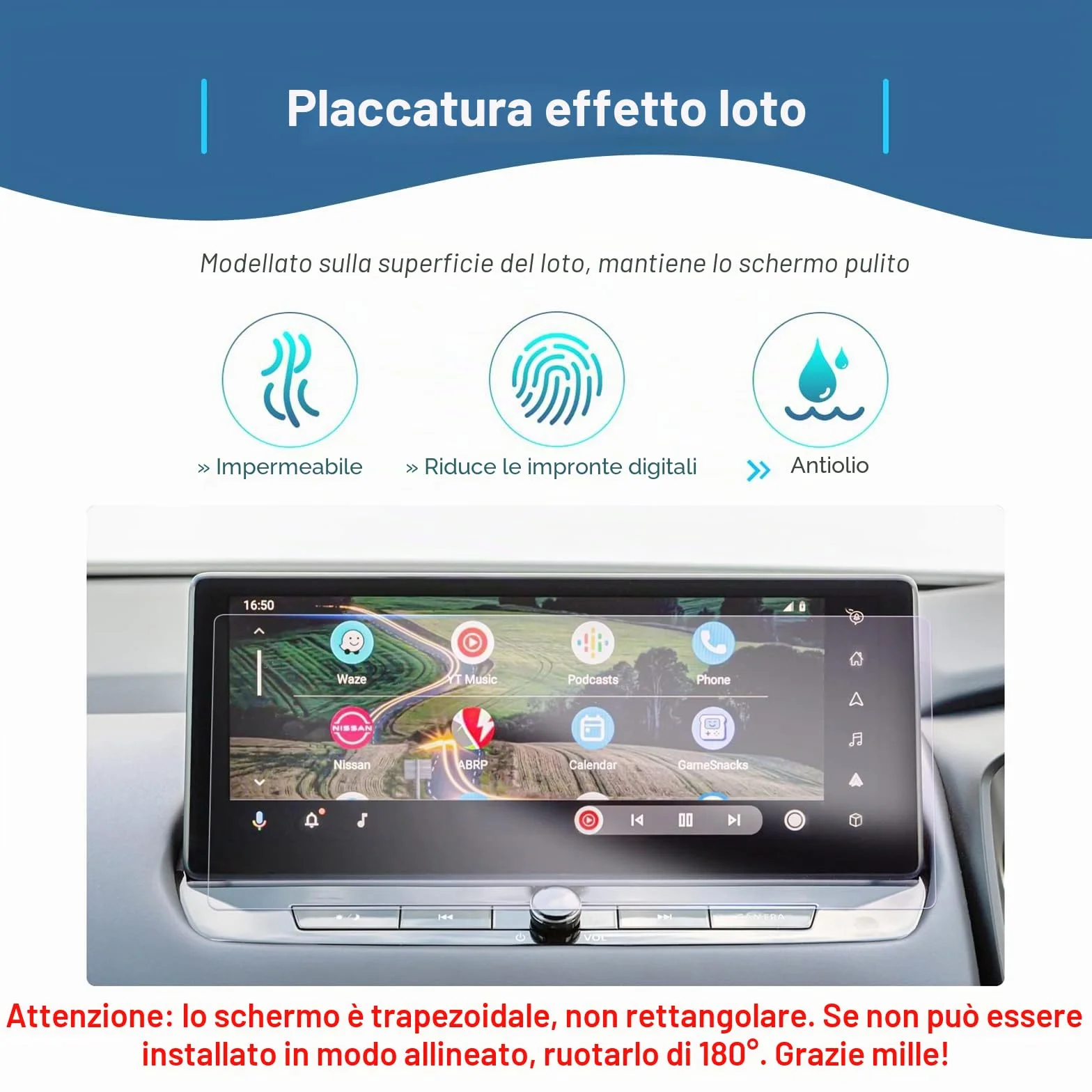 Pellicola Protettiva Navigazione 12,3" per Nissan Qashqai J12/Juke 2024 Facelift/X-Trail T33 2023-2025, 6H Antigraffio [2 Pezzi]