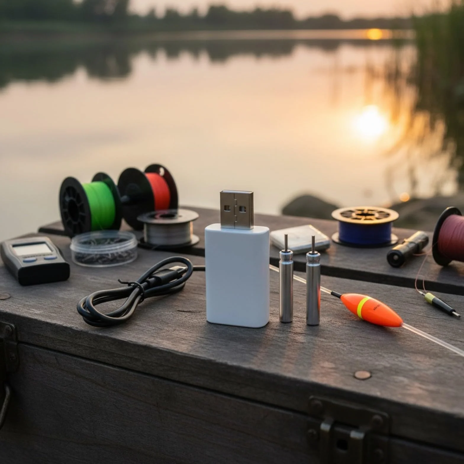 Smarted Batteria ricaricabile CR322 LED indicatori blu rossi per pesca all'aperto
