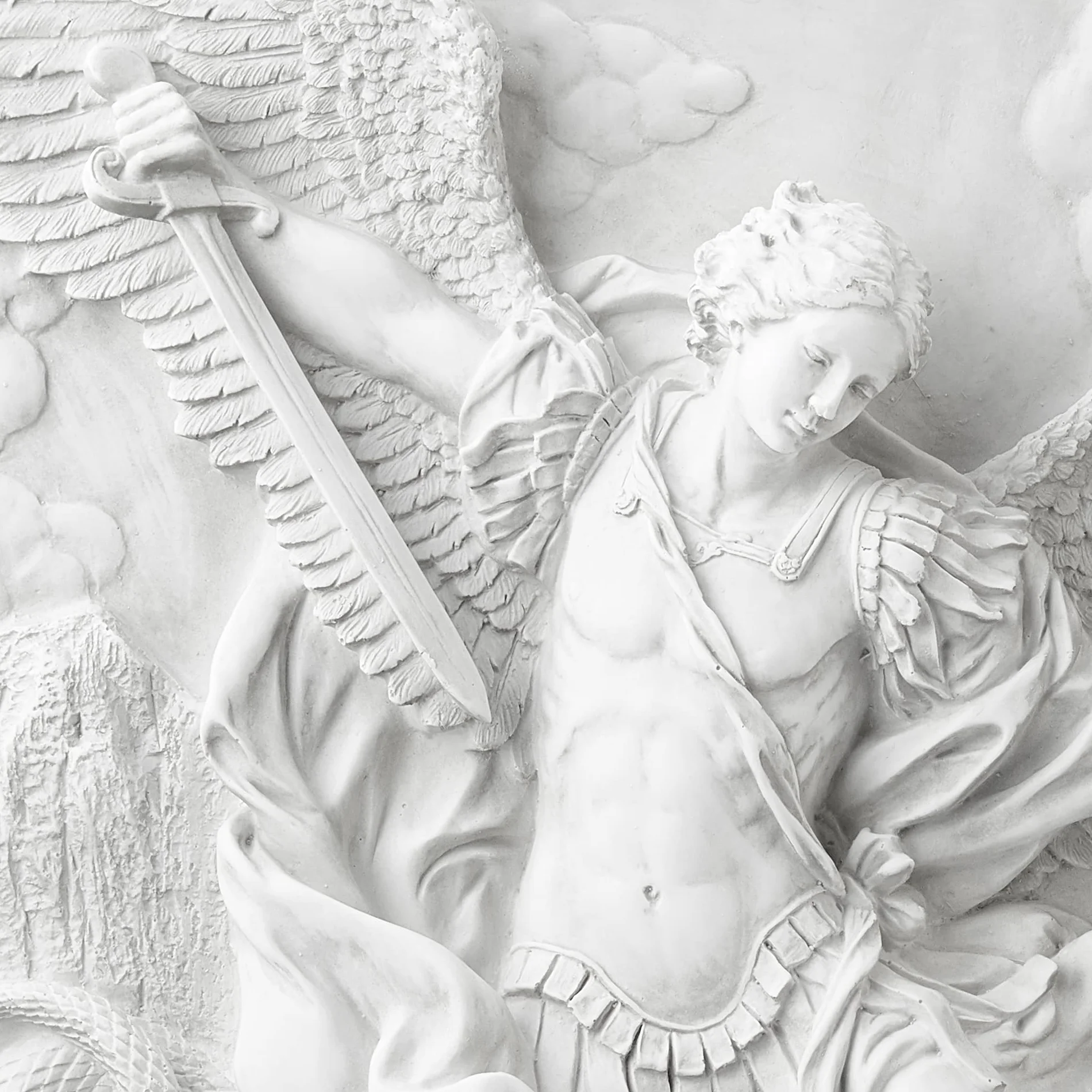 Design Toscano NG33581 Fregio di Parete Scultorea di Arcangelo St. Michael, Allora