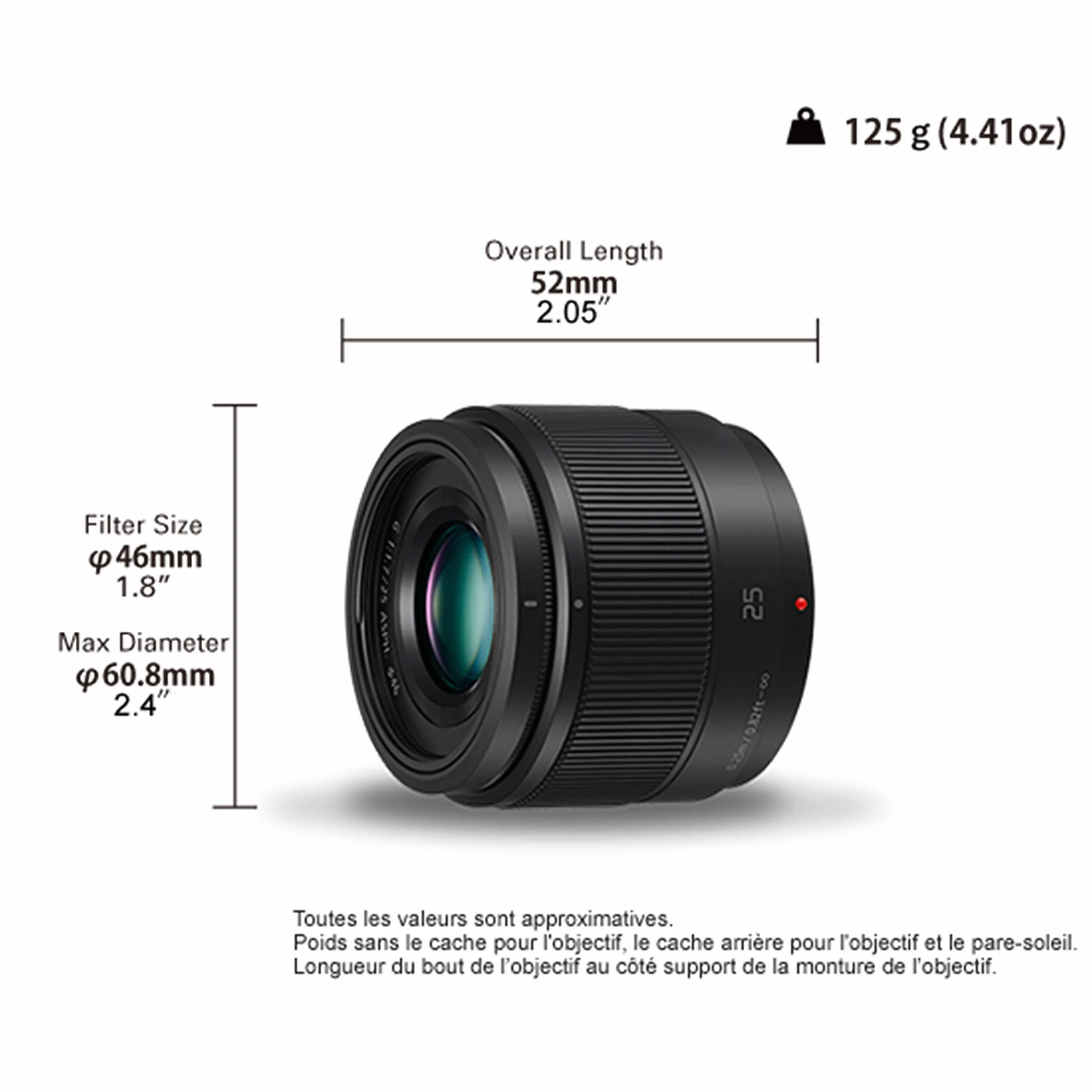 Panasonic Lumix 25mm F1.7 H-H025E-K Obiettivo Prime Micro 4/3 Nero