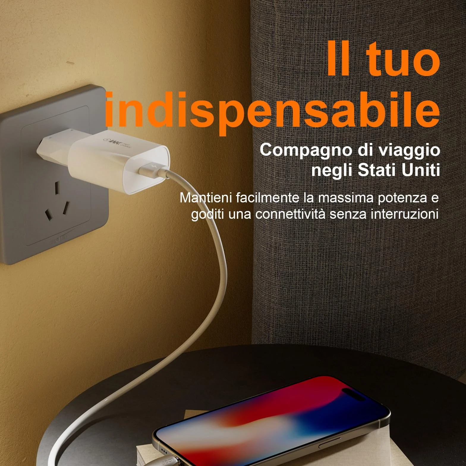 GRIFEMA Adattatore Presa USA Tipo A Confezione da 4, 6A 250V, Adattatore di Viaggio per Spine Tipo L/C/E/F/A/N
