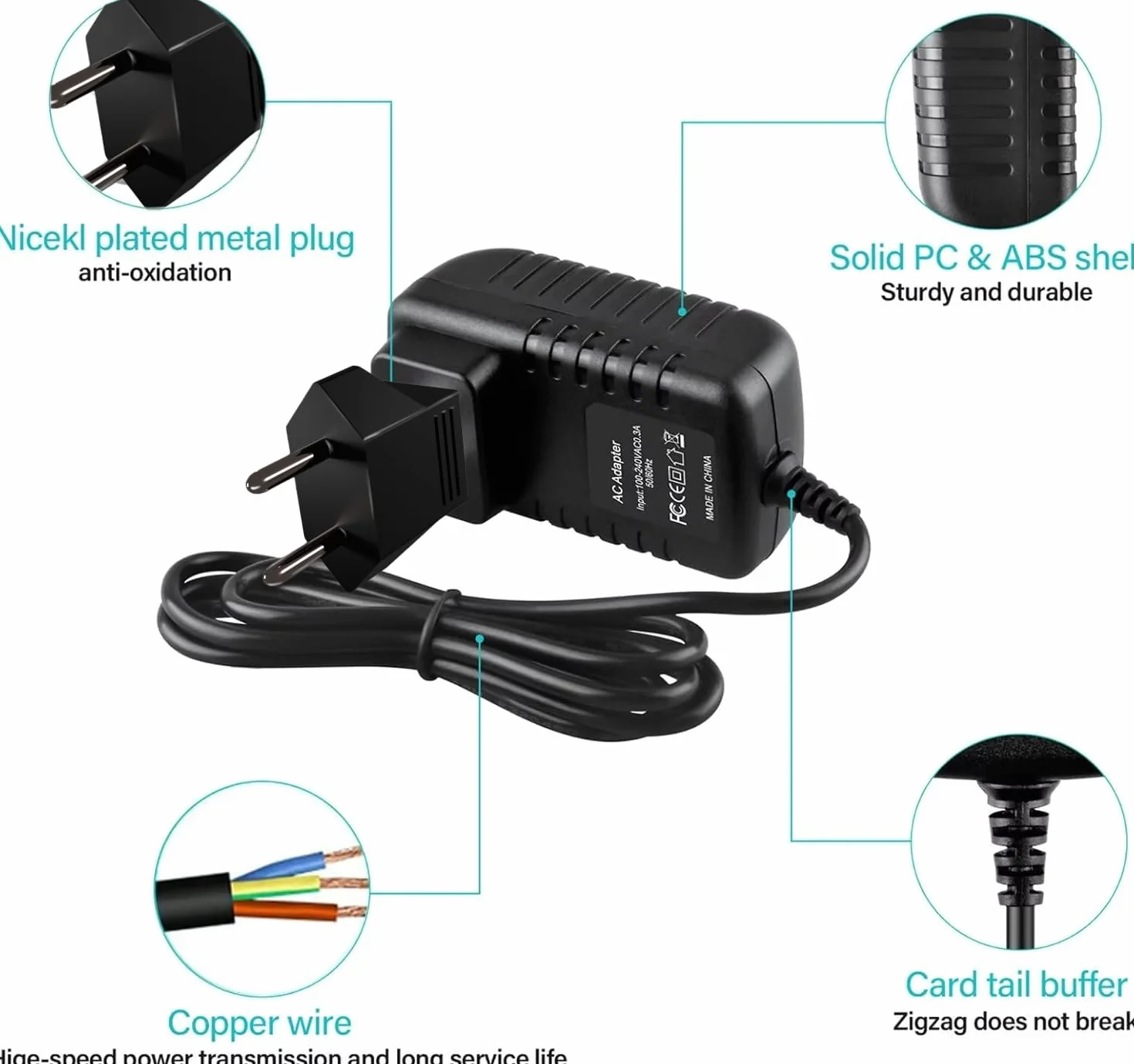 Guy-Tech Adattatore AC compatibile con ICOM IC-M94D VHF, caricatore base BC-251