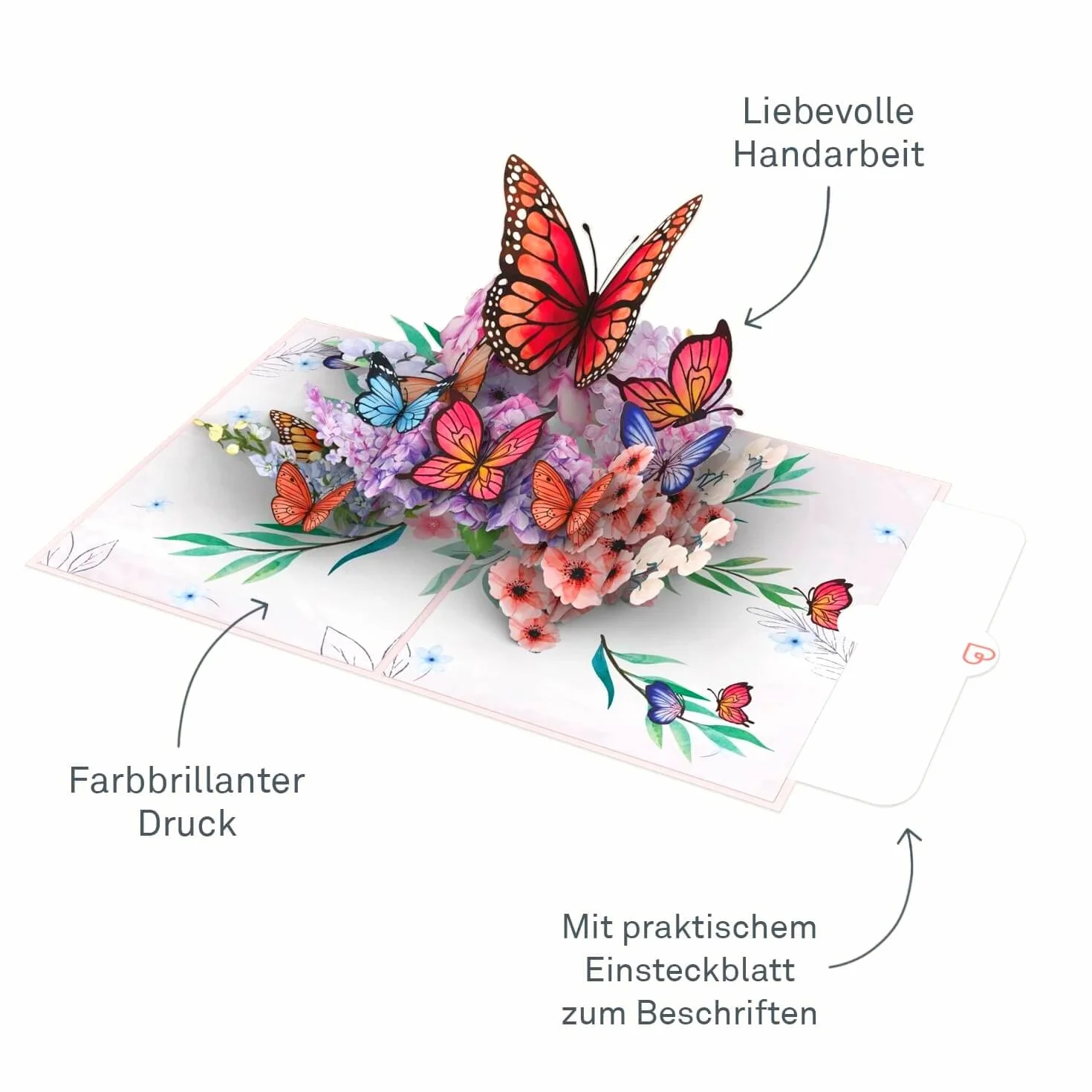 Papercrush® Biglietto pop-up Farfalle sui fiori 3D per lei compleanno anniversario fidanzata