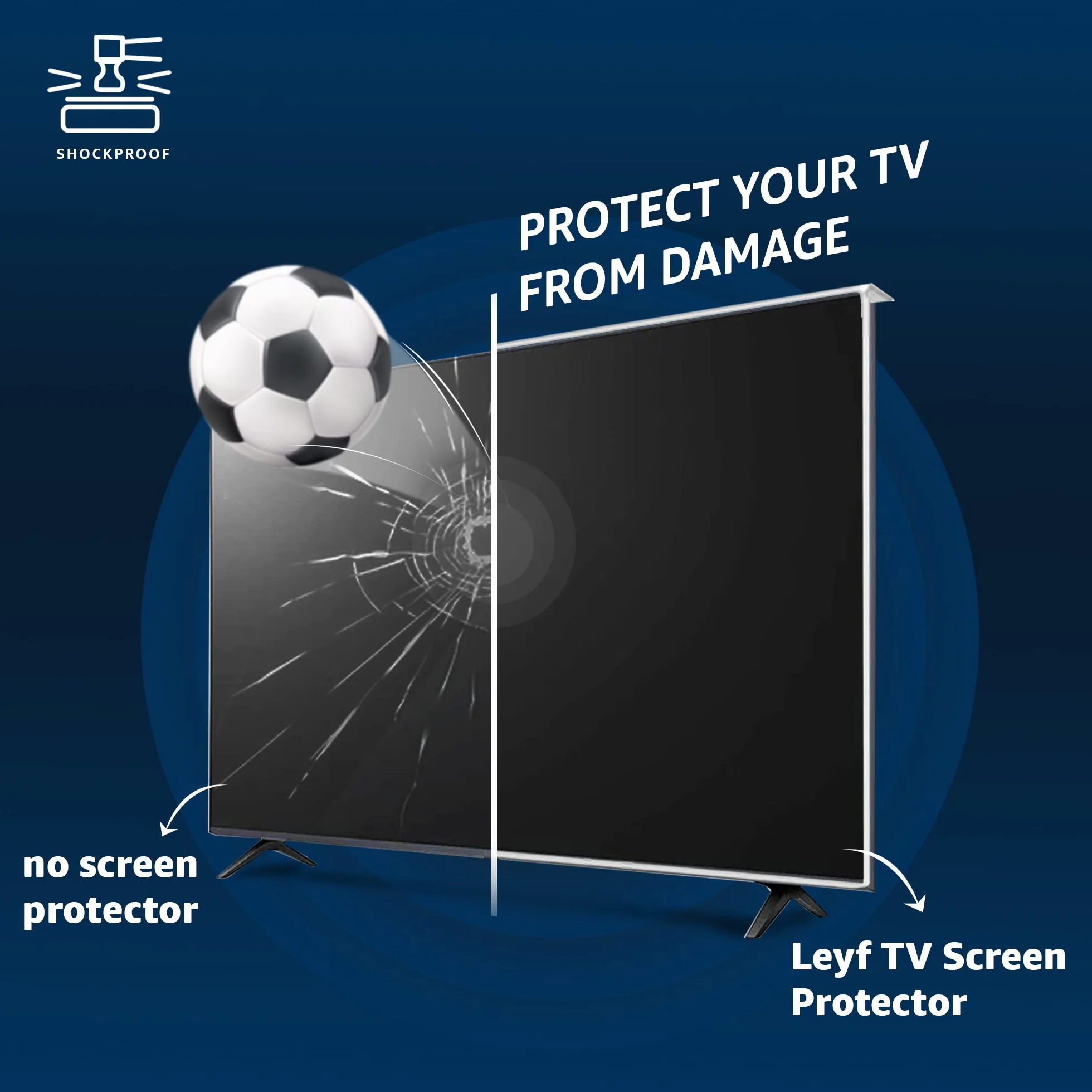 LEYF Schermo per TV 82 (32 pollici) sospeso e fisso protezione anti-danno pellicola per TV LCD LED 4K OLED QLED HDTV