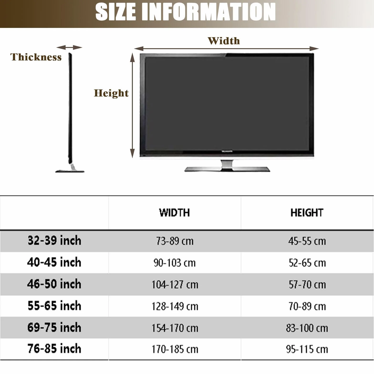 Copertura TV Antipolvere Hixingo Universale Elastica 40-45inch Bianco
