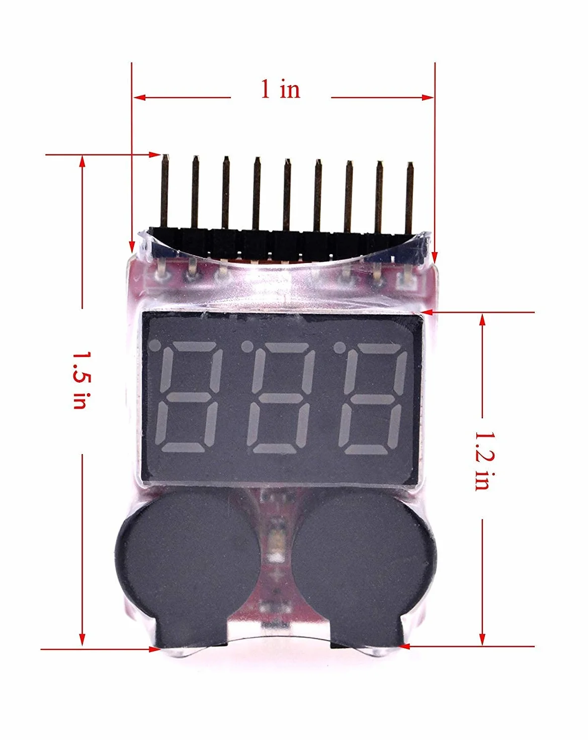 ARCELI RC 1-8s Lipo Battery Tester Monitor Low Voltage Buzzer Voltage Checker con LED per Lipo Life LiMn Li-ion (2PCS)