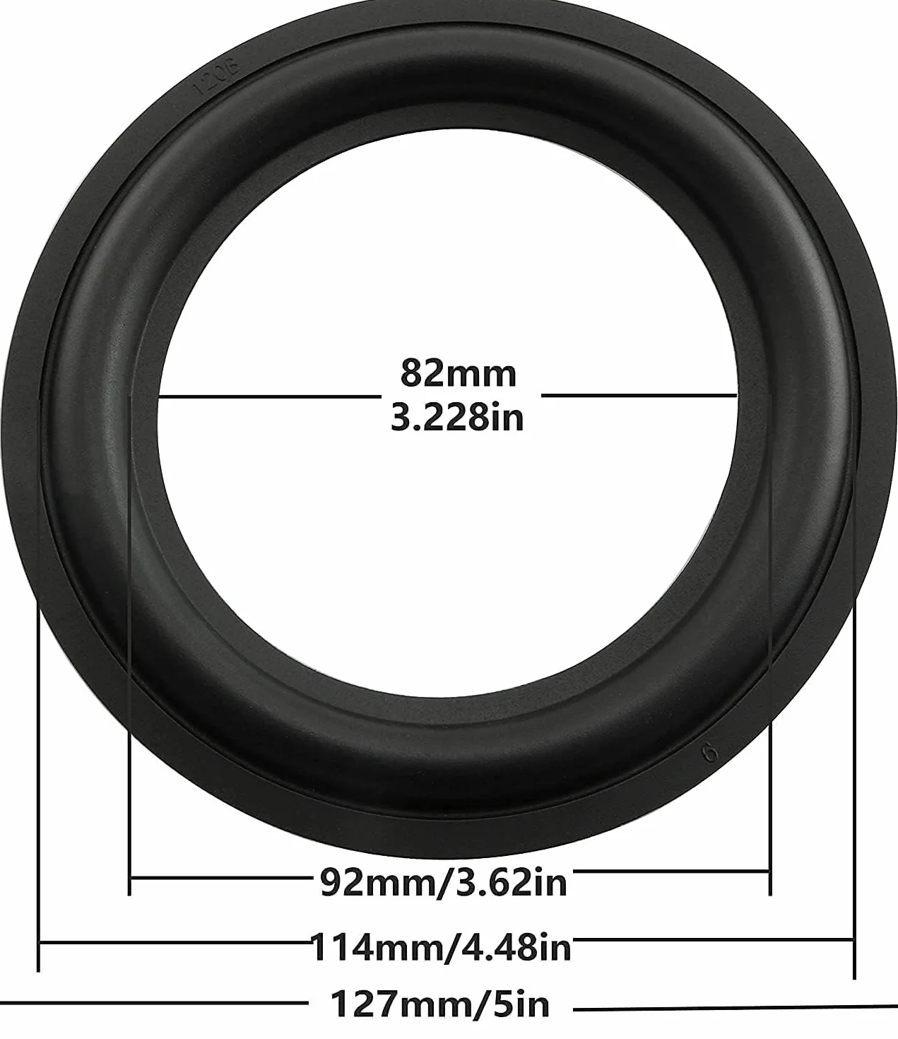 zalati Anello in gomma Altoparlante da 5 pollici Bordo surround Spugna Parti di riparazione - Nero