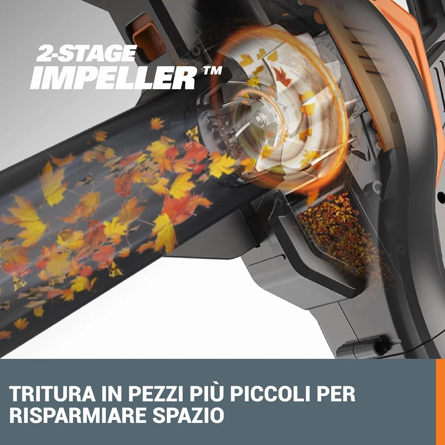 Worx WG583E.9 Soffiatore/aspiratore brushless da 40 V con sacco di raccolta - Solo utensile