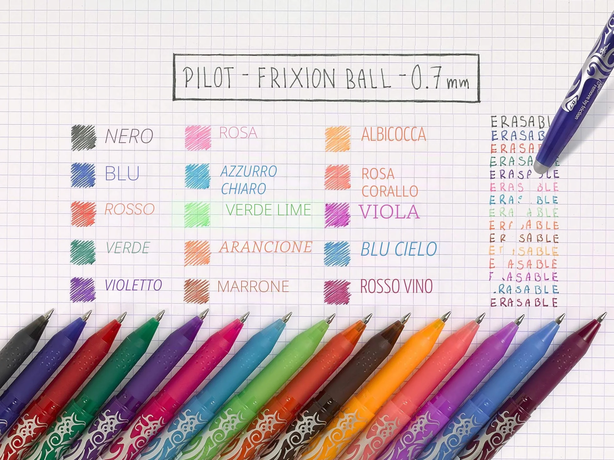 PILOT 2 Set di 3 Ricariche FriXion per Penne Cancellabili - Blu Punta Media (6 Ricariche)
