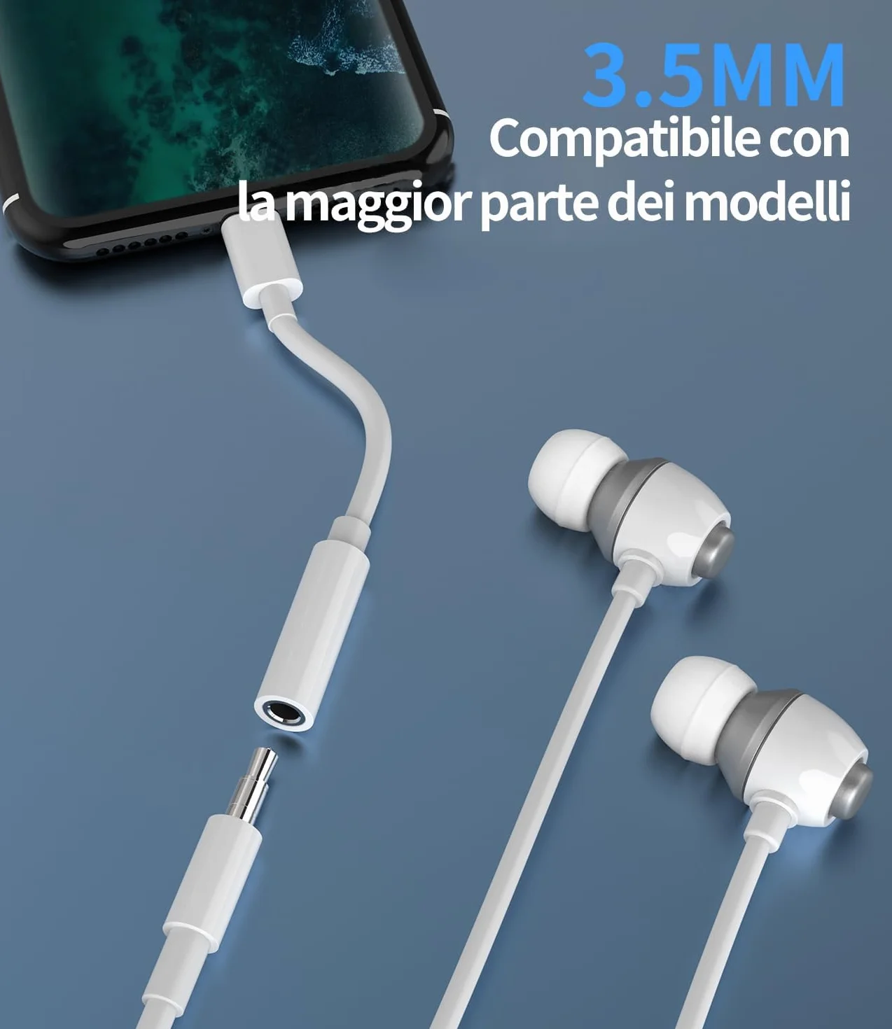 Adattatore Cuffie Apple Cavo Aux Auricolari Lightning Jack 3,5mm Sdoppiatore per iPhone 14 13 12 11 Pro Max Mini 7 8 Plus X SE XS XR iPad Air