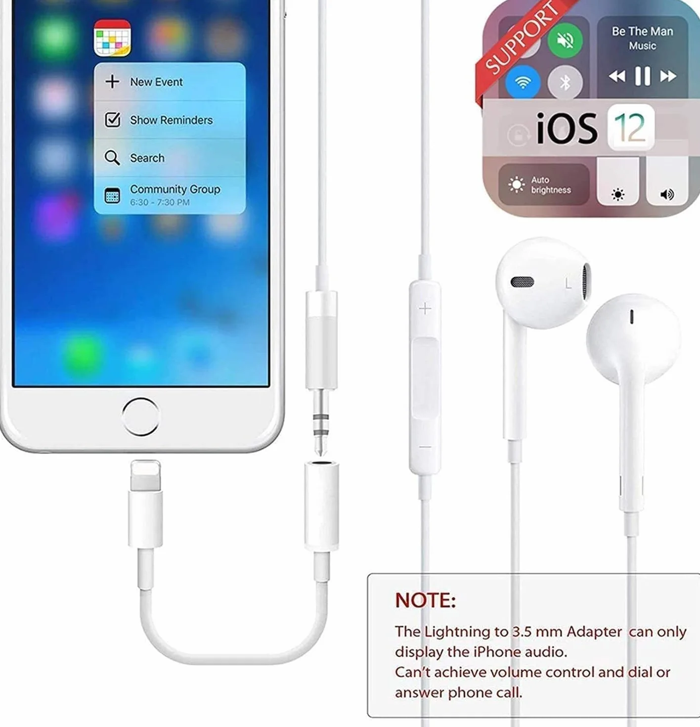 Adattatori per cuffie 3,5 mm jack audio compatibili iPhone 14 13 12 11 Pro XR XS Max X 8 7 6s Plus confezione da 2