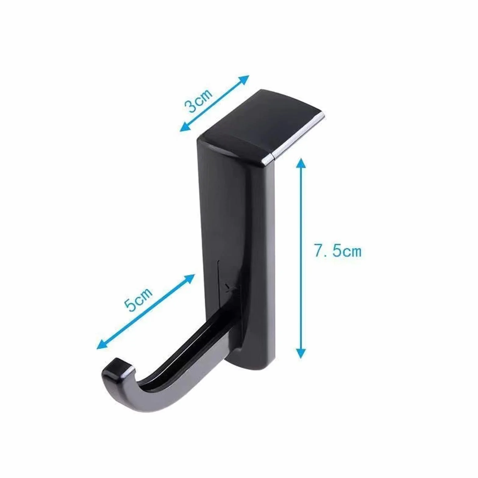 Supporto Cuffie da Parete Plastica Nero 4 Pezzi