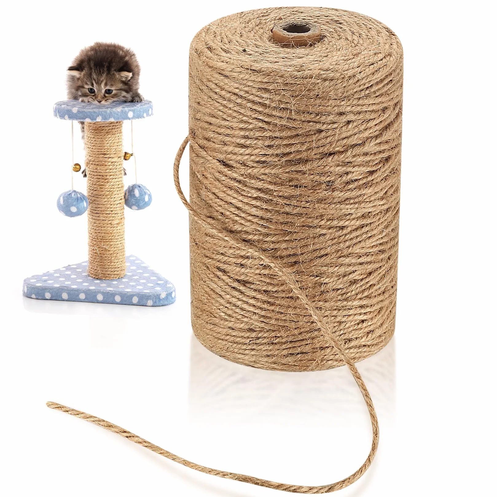 Cordino di Juta, 3mm x 200 m Spago in Juta Naturale, Corda Spago da Giardinaggio per Giardinaggio,Confezioni Regalo L'artigianato