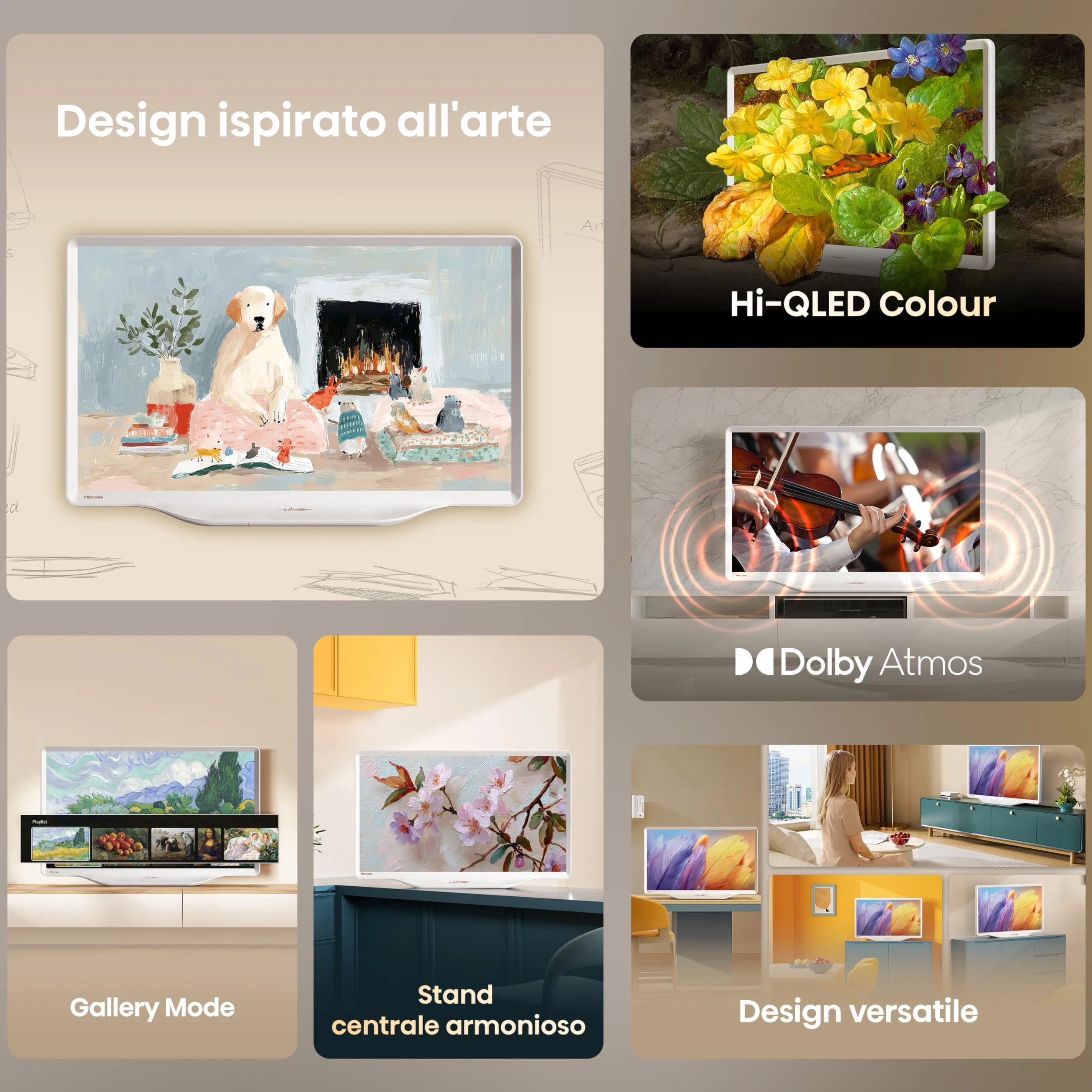 Hisense Smart TV QLED 32" Full HD 32S5Q 60Hz Dolby Atmos HDR10 VIDAA OS WiFi Game Mode AirPlay2 Works with Alexa