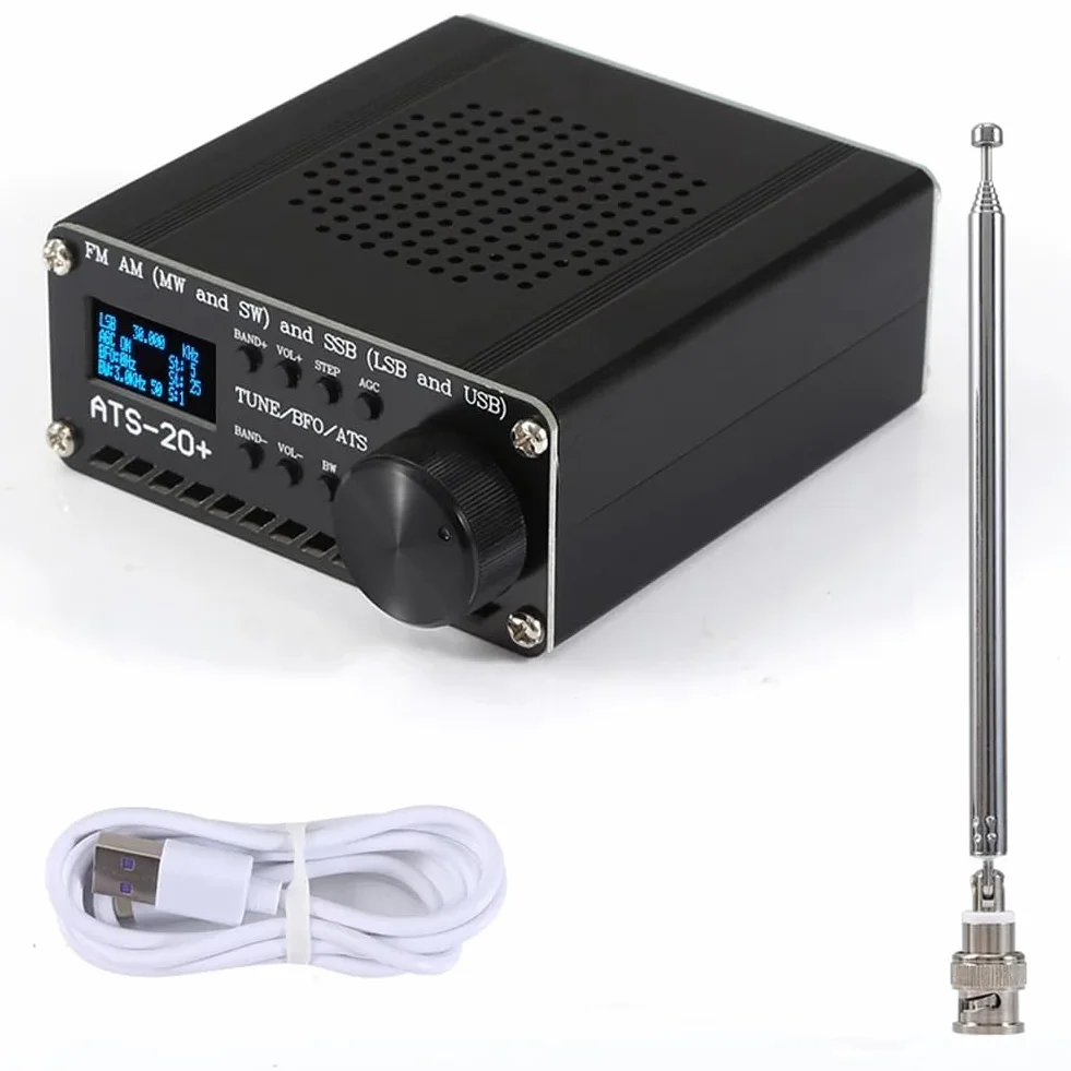 Eacam Ricevitore Radio Display OLED 0,96 Pollici 22 Radiobandi Amatoriali Commerciali Ricarica USB