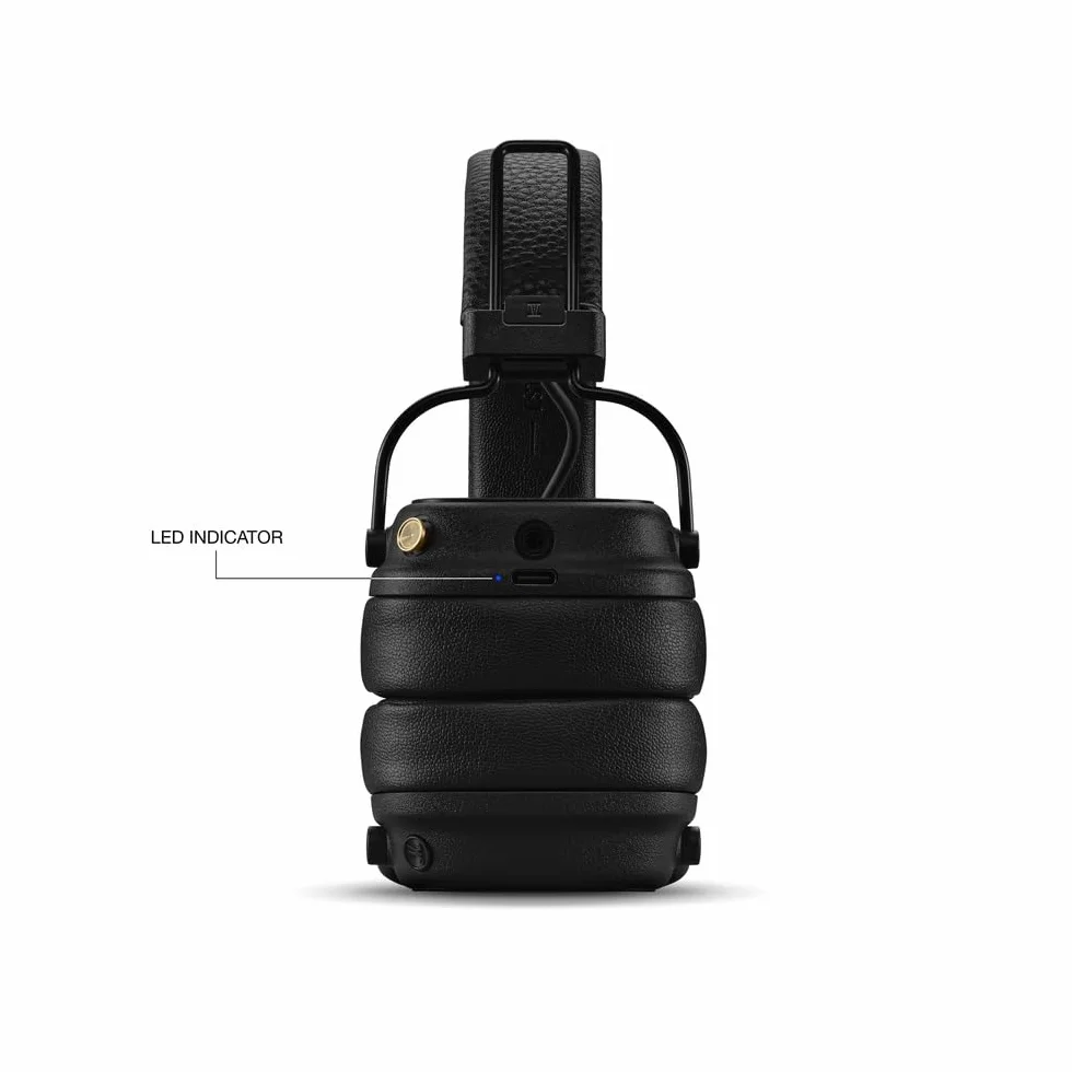 Marshall Major V Cuffie Wireless Bluetooth 100 Ore Riproduzione Nero