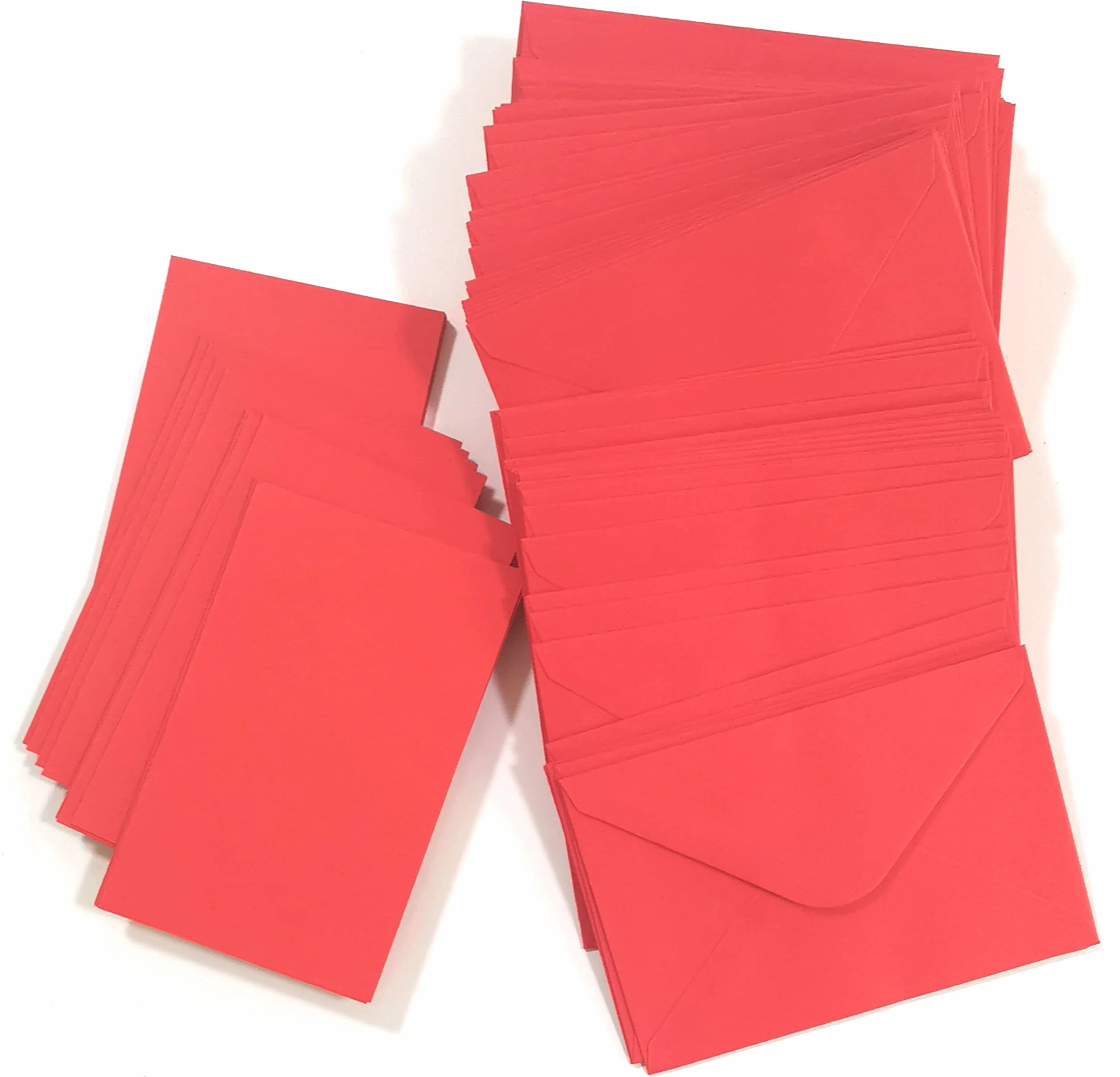 Buste colorate con bigliettini set 100 pezzi 7x11,2 cm 14x9 cm ROSSO per matrimoni feste compleanni regali