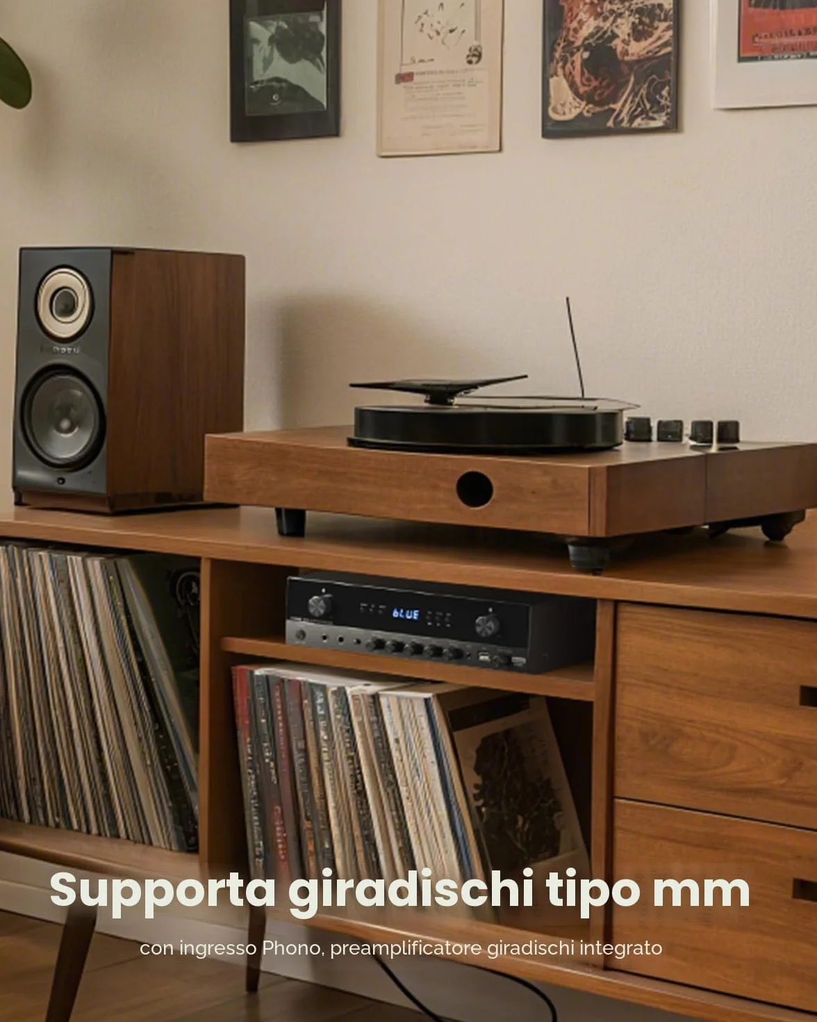 Donner Amplificatore Stereo 2 Canali 600W Picco Bluetooth 5.3 Phono Ottico Coassiale USB FM MAMP2