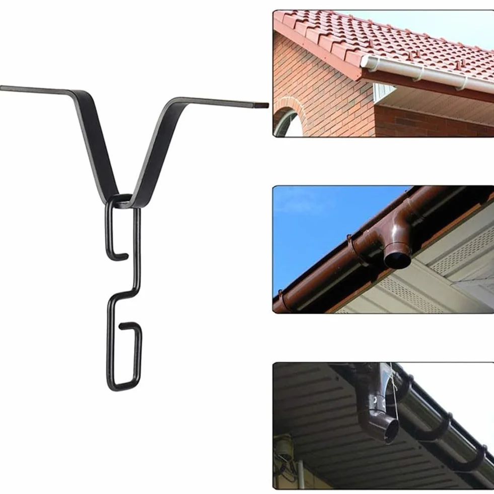 Catena antipioggia in metallo a forma di V gancio per grondaia nero