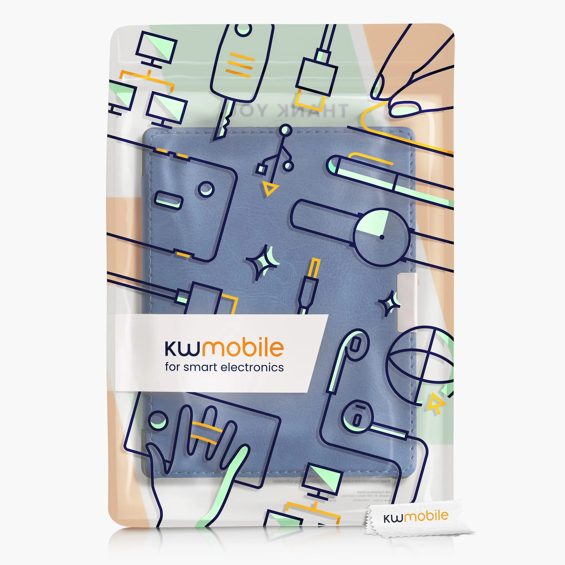 kwmobile Custodia eReader Simil Pelle Compatibile con Kobo Aura Edition 1 Blu
