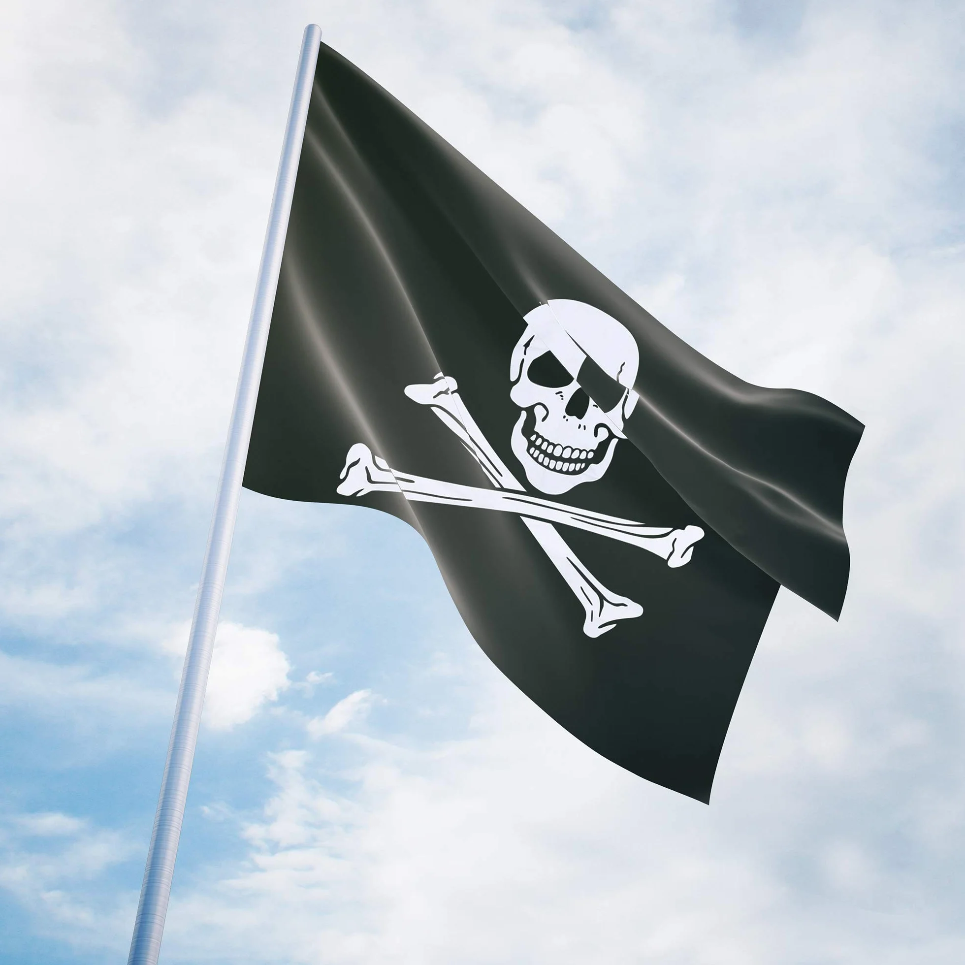 Bandiera Pirati Jolly Roger 90x150 cm con Anelli TRIXES