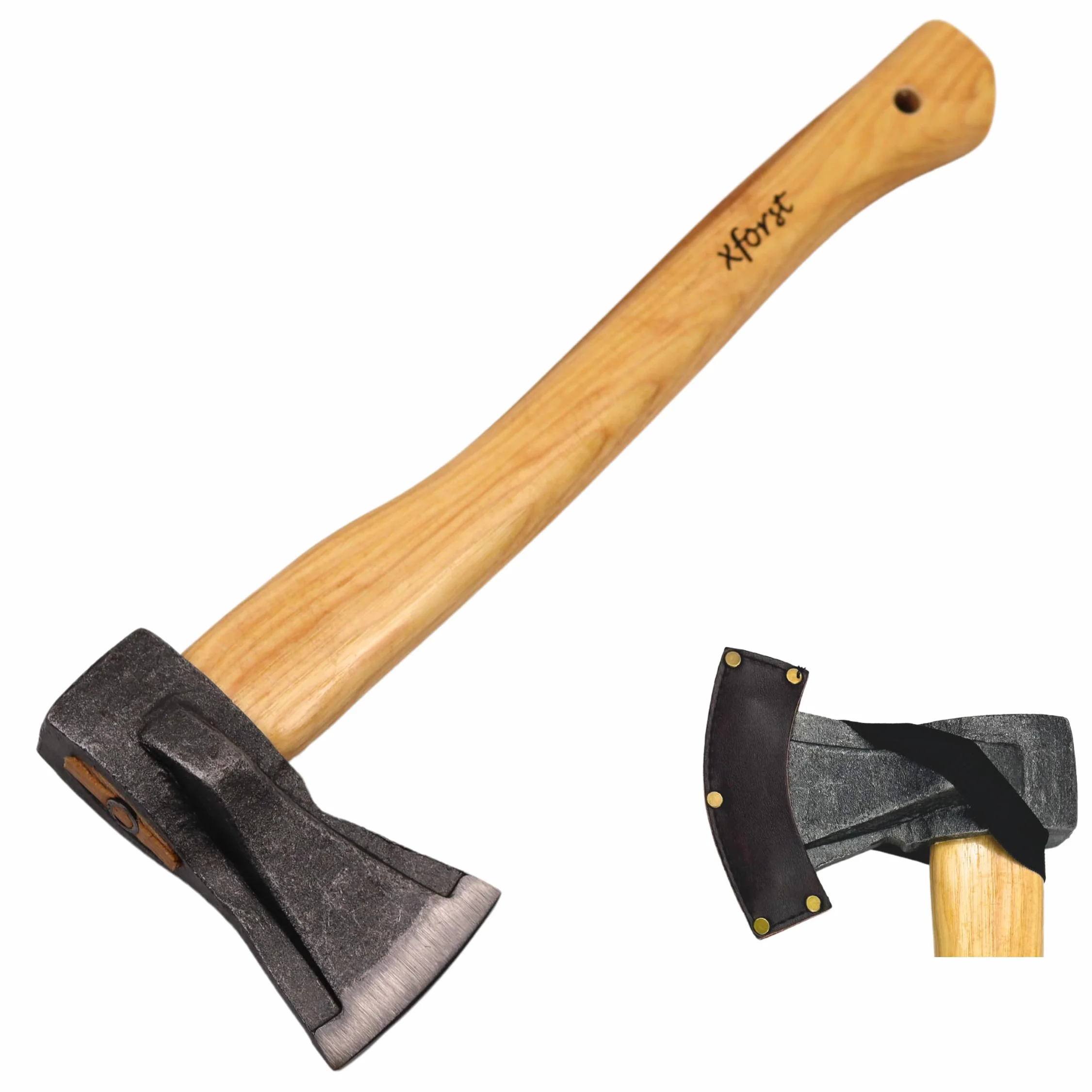 Ascia Xforst X-AG2 accetta in acciaio al carbonio forgiato da spacco forestale manico legno frassino 45 cm 1,3 kg