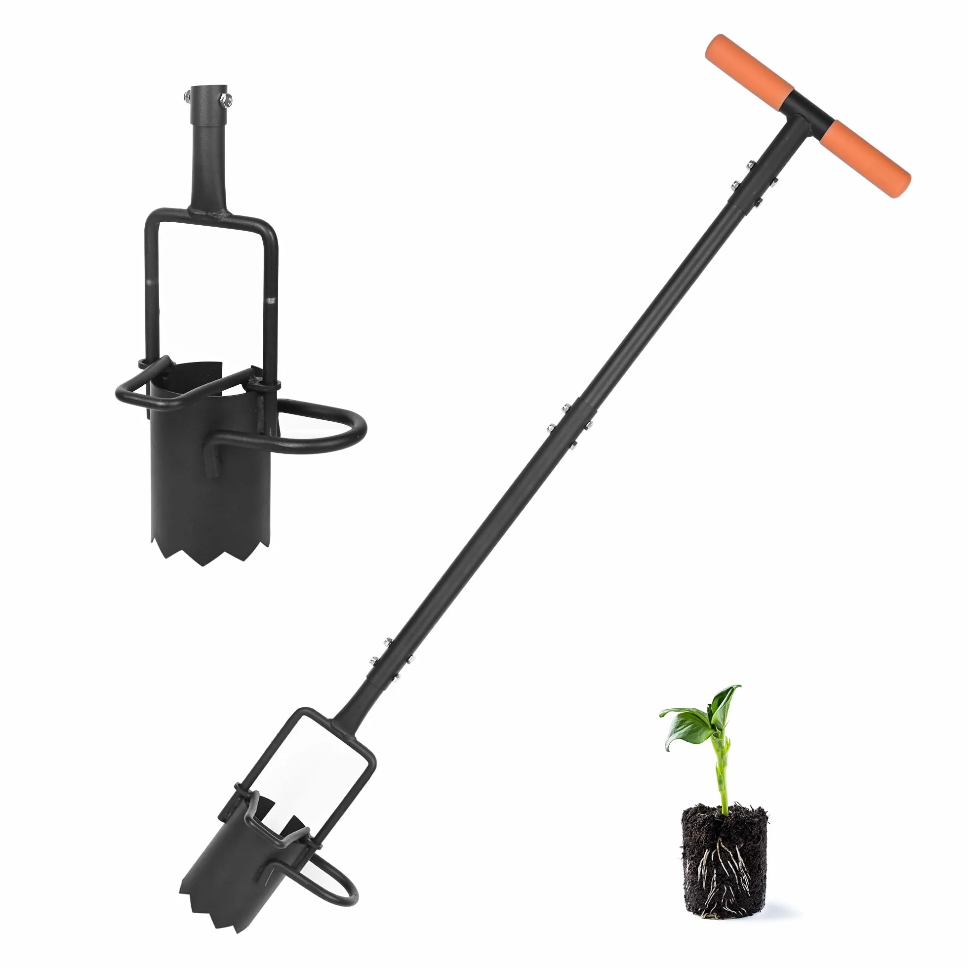 BARAYSTUS Bulb Planter Tool, Carbon Steel Seed Planting Tools Long Handled Soil Sampler Lawn Aerator, Garden Bulb Trapianto per Digging Holes Trapianto Pianta Tulips Iris Daffodils