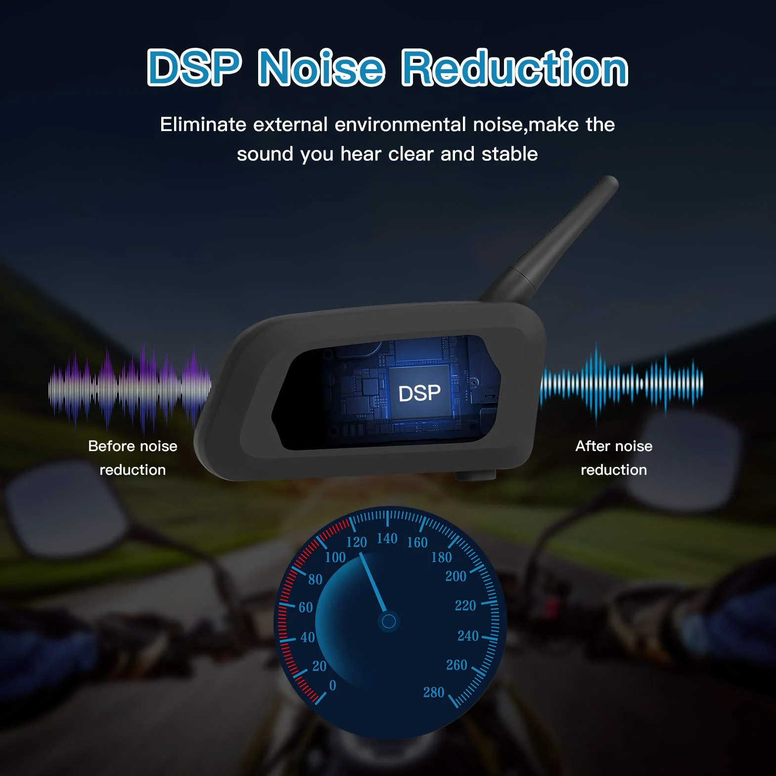 EJEAS V6 Pro Interfono Moto Bluetooth 1200M 2 Persone Wireless Full Duplex Connetti Fino a 6 Motociclisti (2 Confezione)