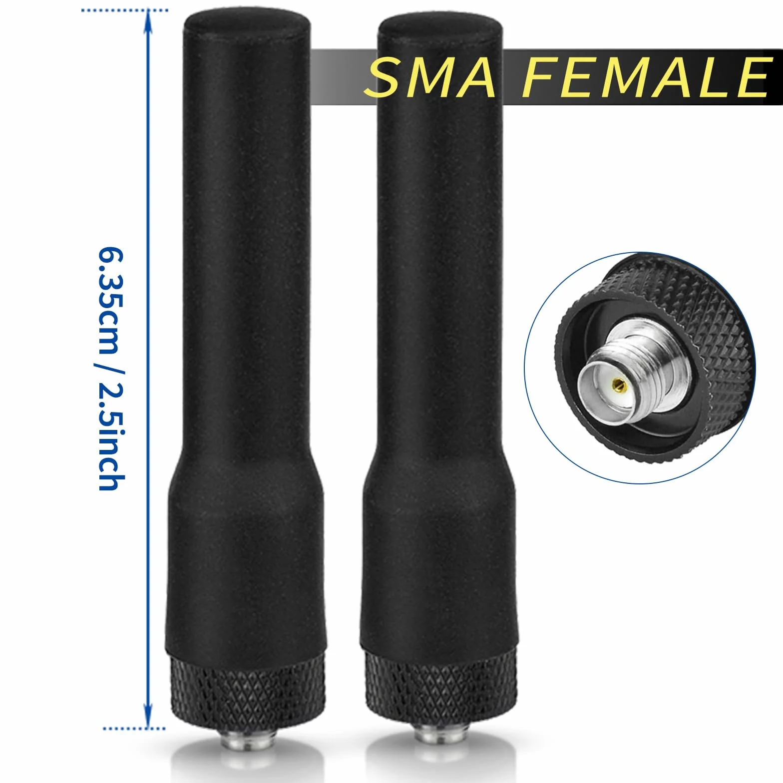Bingfu Antenna VHF UHF 144/430 MHz SMA Femmina Compatibile BaoFeng UV-5R Walkie Talkie Radio, 2 Pezzi