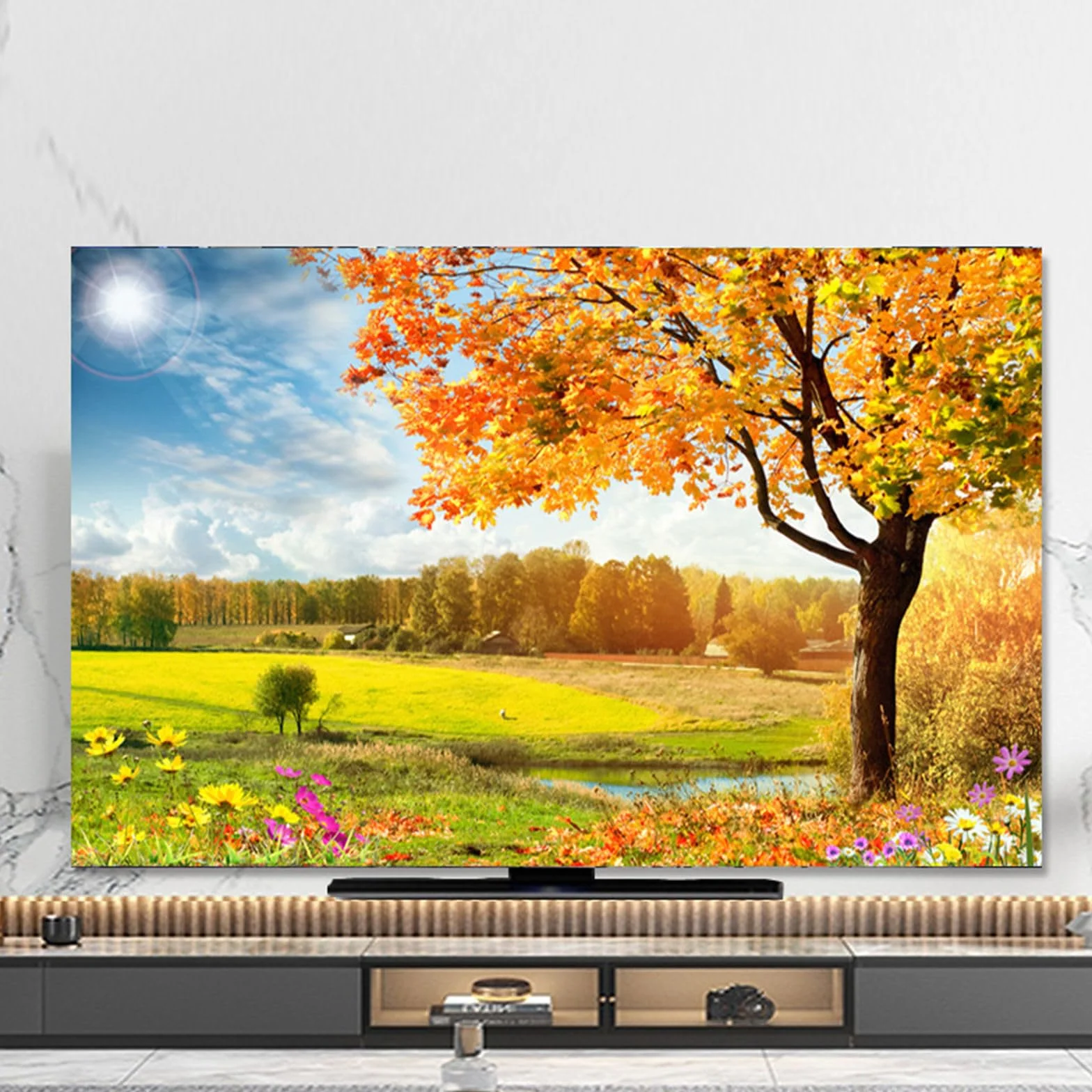 Copertura Antipolvere per TV Motivo Foresta 3D Copri Televisore 32-80inch Protezione TV (40-43inch)