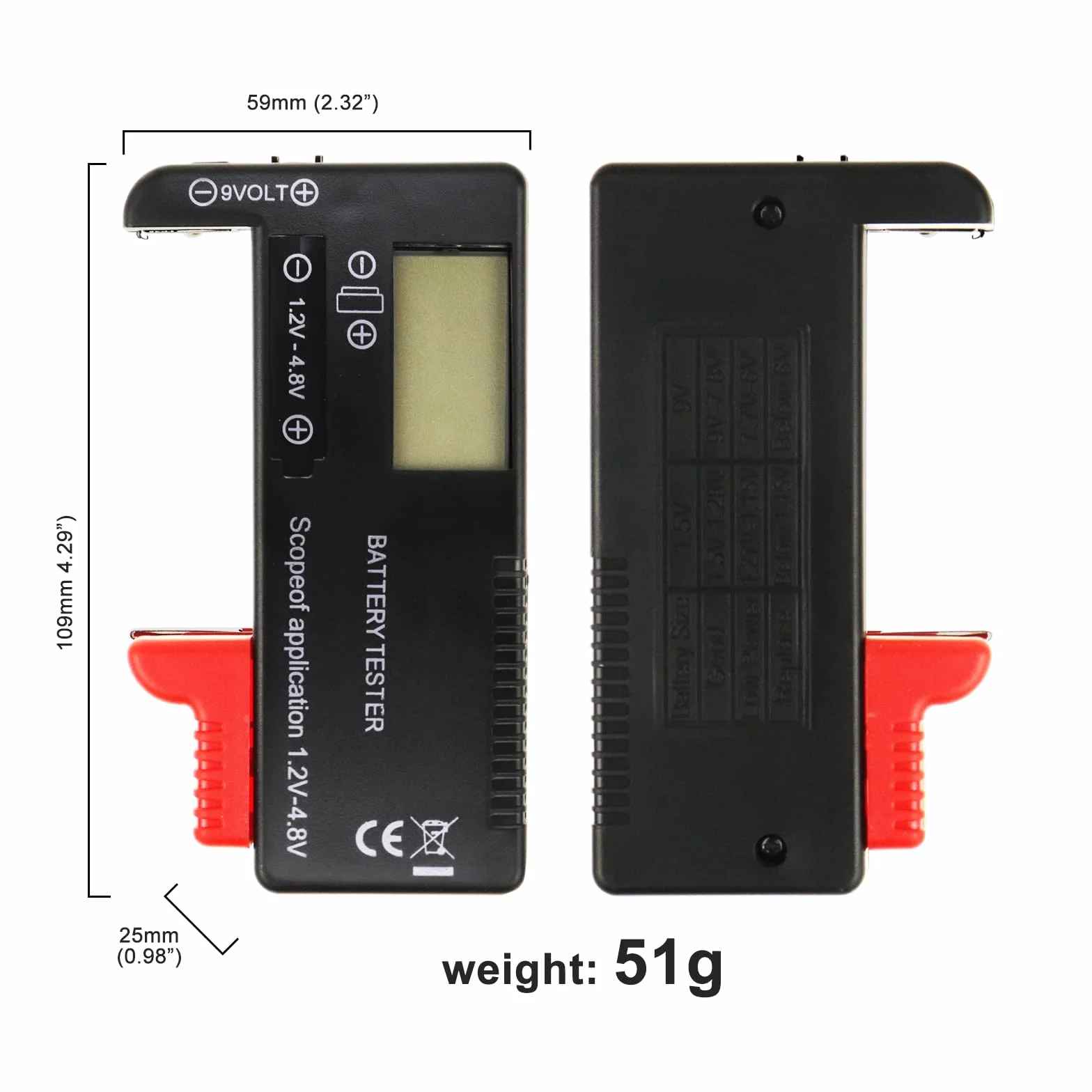Digitale Batteria Tester Universale per AA/AAA/C/D/9V/1.5V Batterie a Bottone