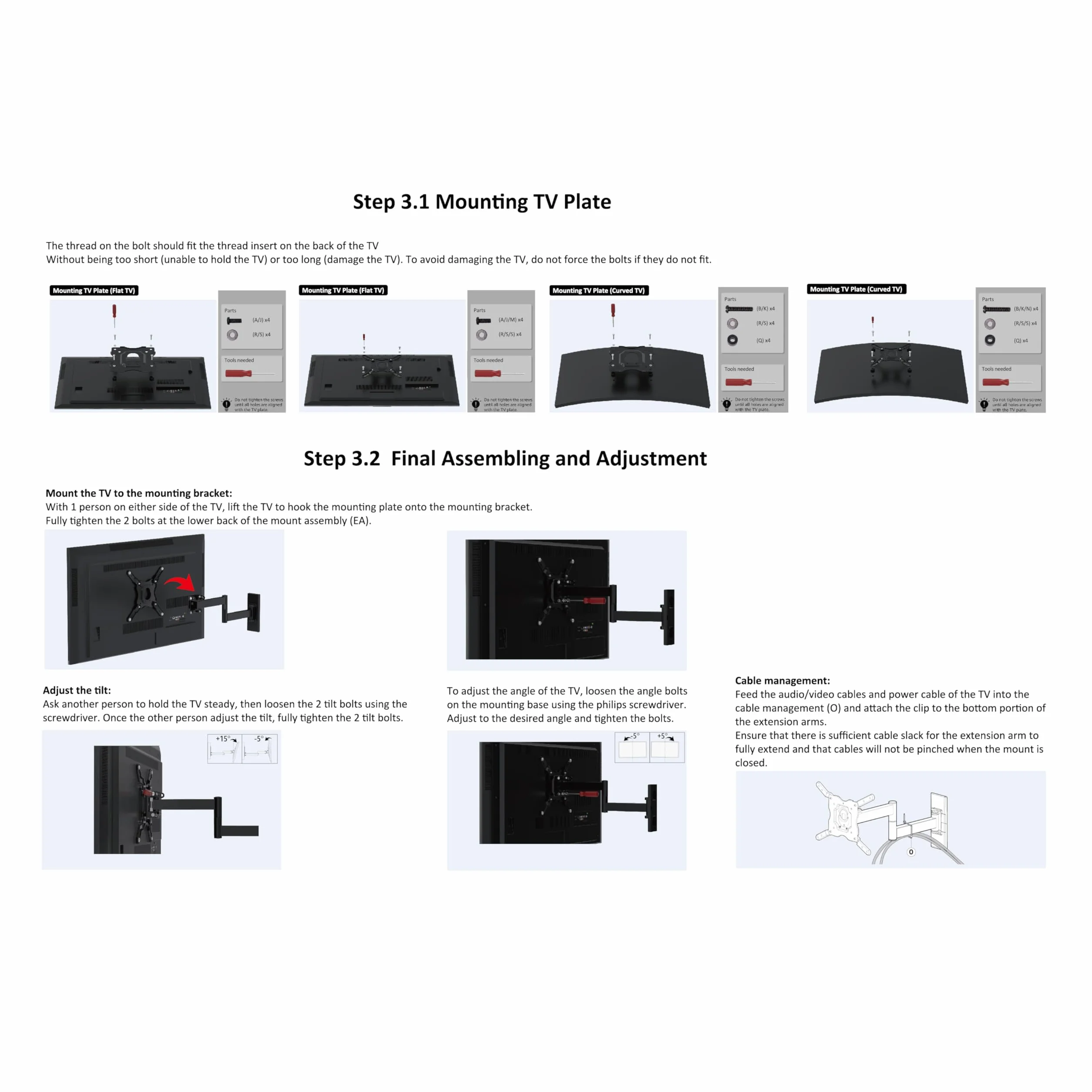 Amazon Basics Supporto da Parete per TV Orientabile Girevole Inclinabile 12-40" 36 Kg VESA 200mm x 200mm Nero