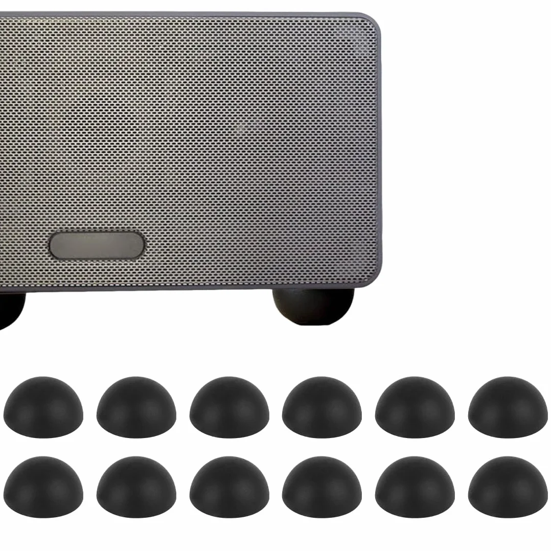 Piedini Antivibrazione in Silicone 18x10mm Autoadesivi, Paraurti Emisferici per Mobili, Protezione Antiurto (Nero)