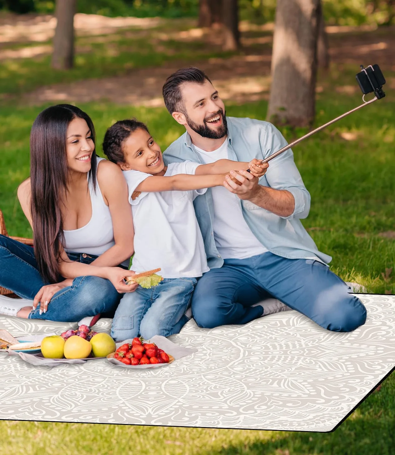 DEWUR Coperta da picnic extra large 200 x 200 cm impermeabile pieghevole