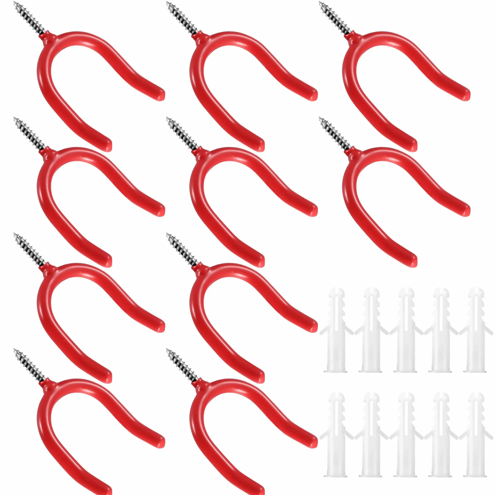 McBlast 10 PzGanci da Muro per Garage, Ganci da Parete Nero, Gancio Bici, Supporto da Parete per Appendere Organizzazione Oggetti Ingombranti Utensili Scale