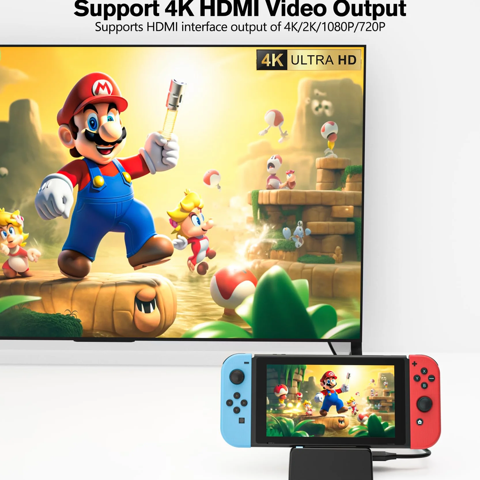 Nintendo Switch Docking Station 4K HDMI Adapter USB 3.0 Type-C Portatile per Switch OLED