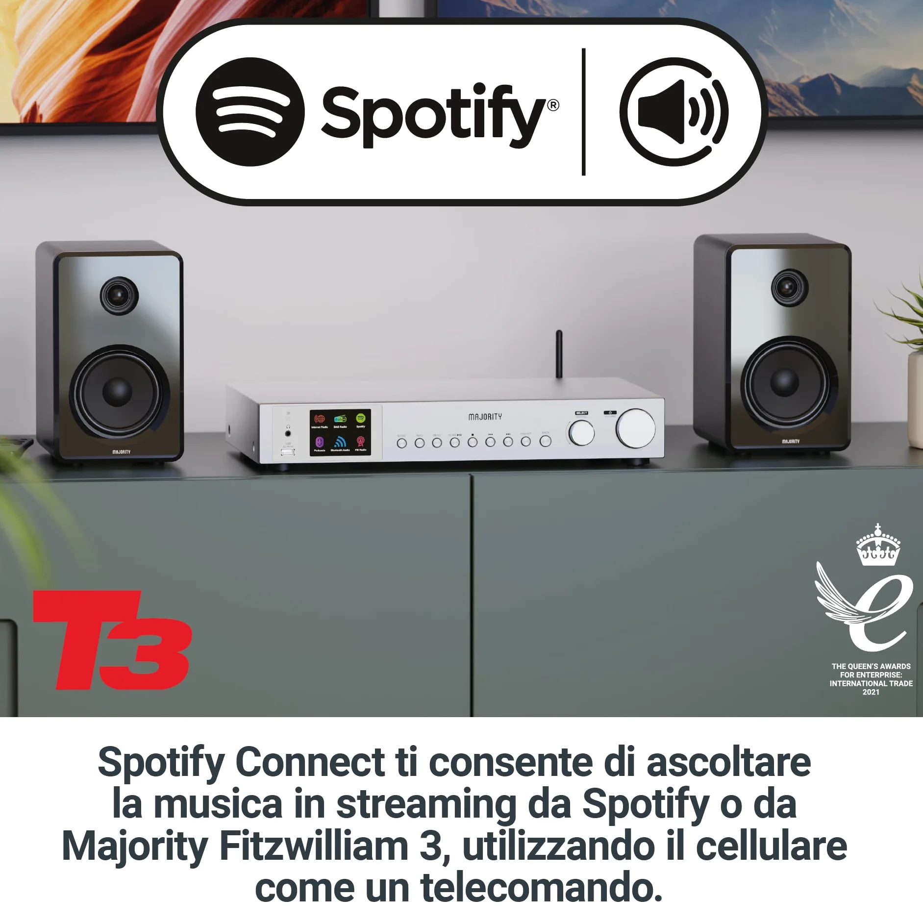 Majority Fitzwilliam Internet Radio DAB+ WLAN Bluetooth HiFi Radio Digitale Cucina