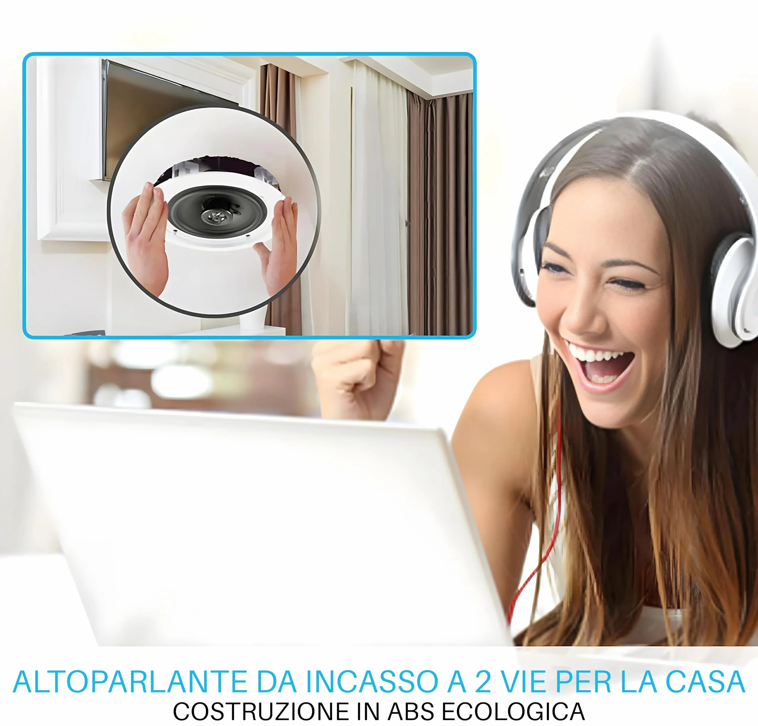 Pyle Casse Bluetooth 16,5 cm Altoparlanti a Parete e Soffitto 2 Vie 150 Watt