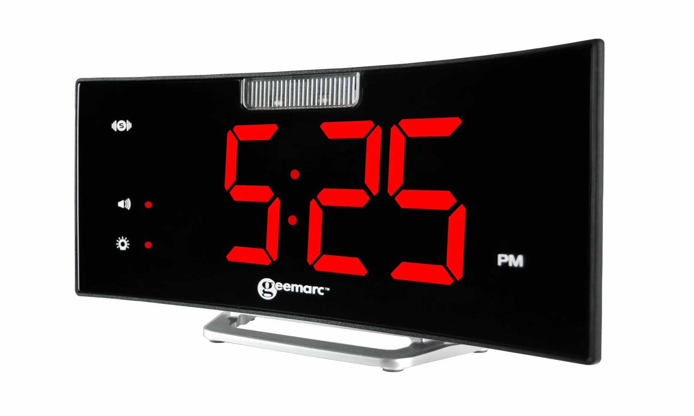 Geemarc Wake 'N' Shake Curve Sveglia con Squillo Forte 95dB Cuscino Vibrante Schermo Luminoso